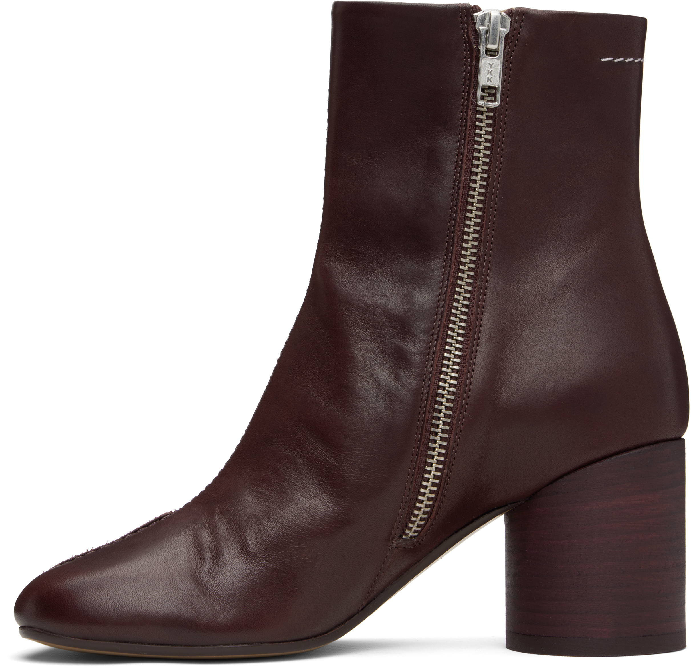 Mm6 Maison Margiela 70mm Anatomic Stitch Ankle Boots In Brown