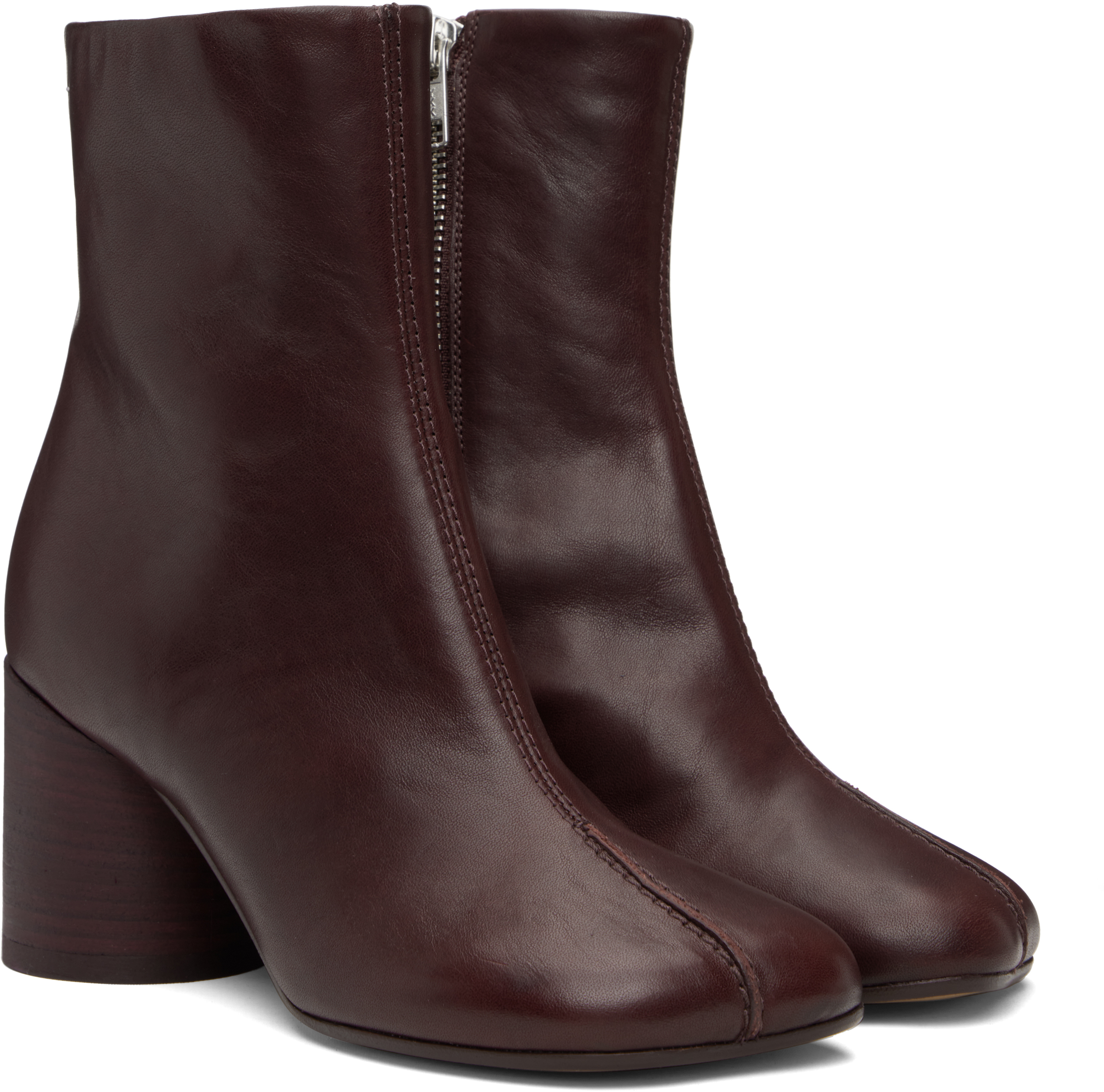 Mm6 Maison Margiela 70mm Anatomic Stitch Ankle Boots In Brown
