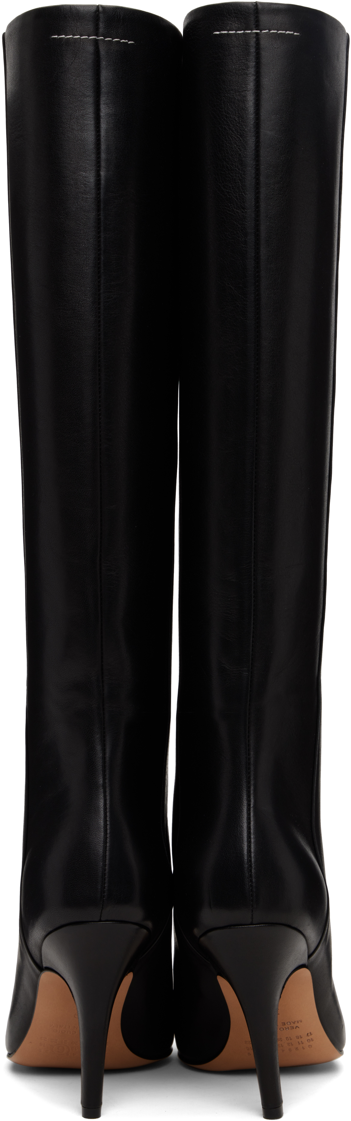 Mm6 Maison Margiela Black Architype Knee High Tall Boots In Black