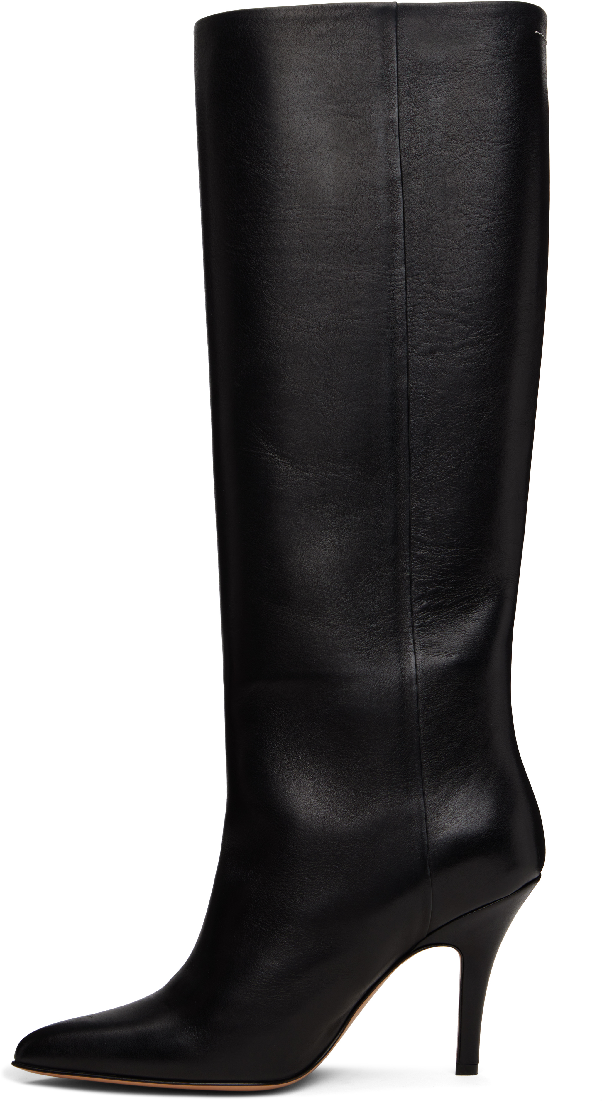Mm6 Maison Margiela Black Architype Knee High Tall Boots In Black