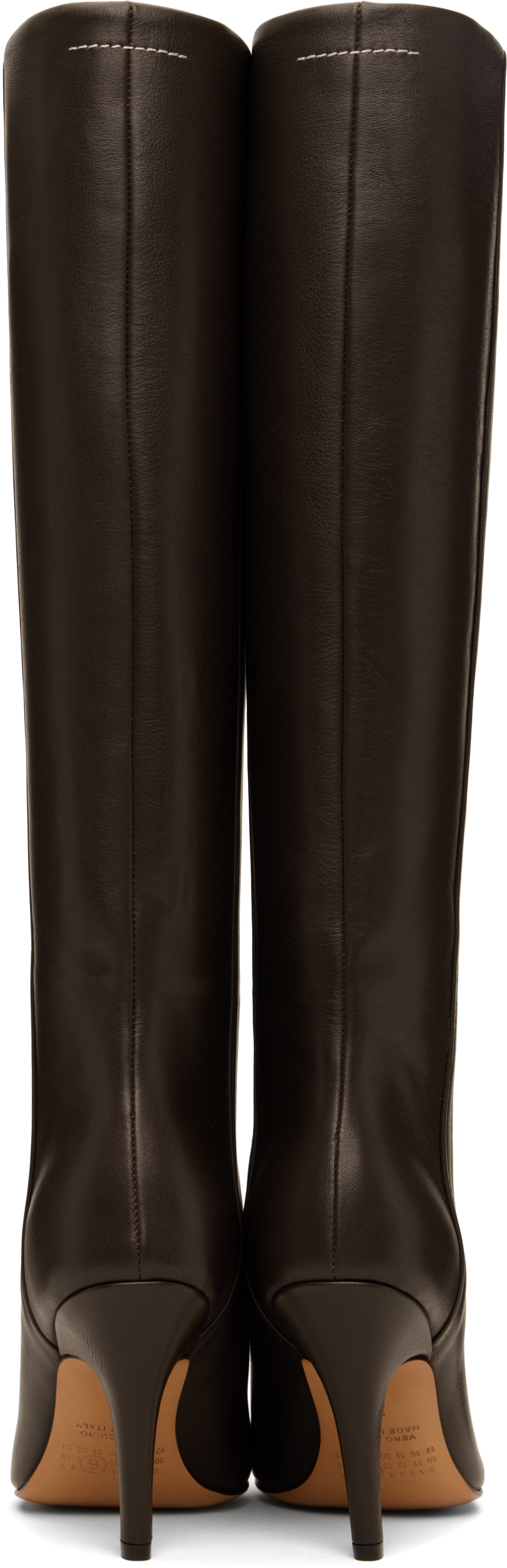 Mm6 Maison Margiela Brown Architype Knee High Tall Boots
