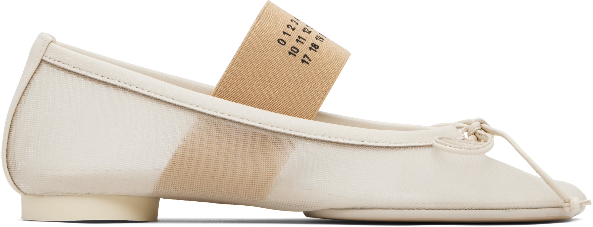 Mm6 Maison Margiela Off-white Anatomic Numeric Ballerina Flats In White