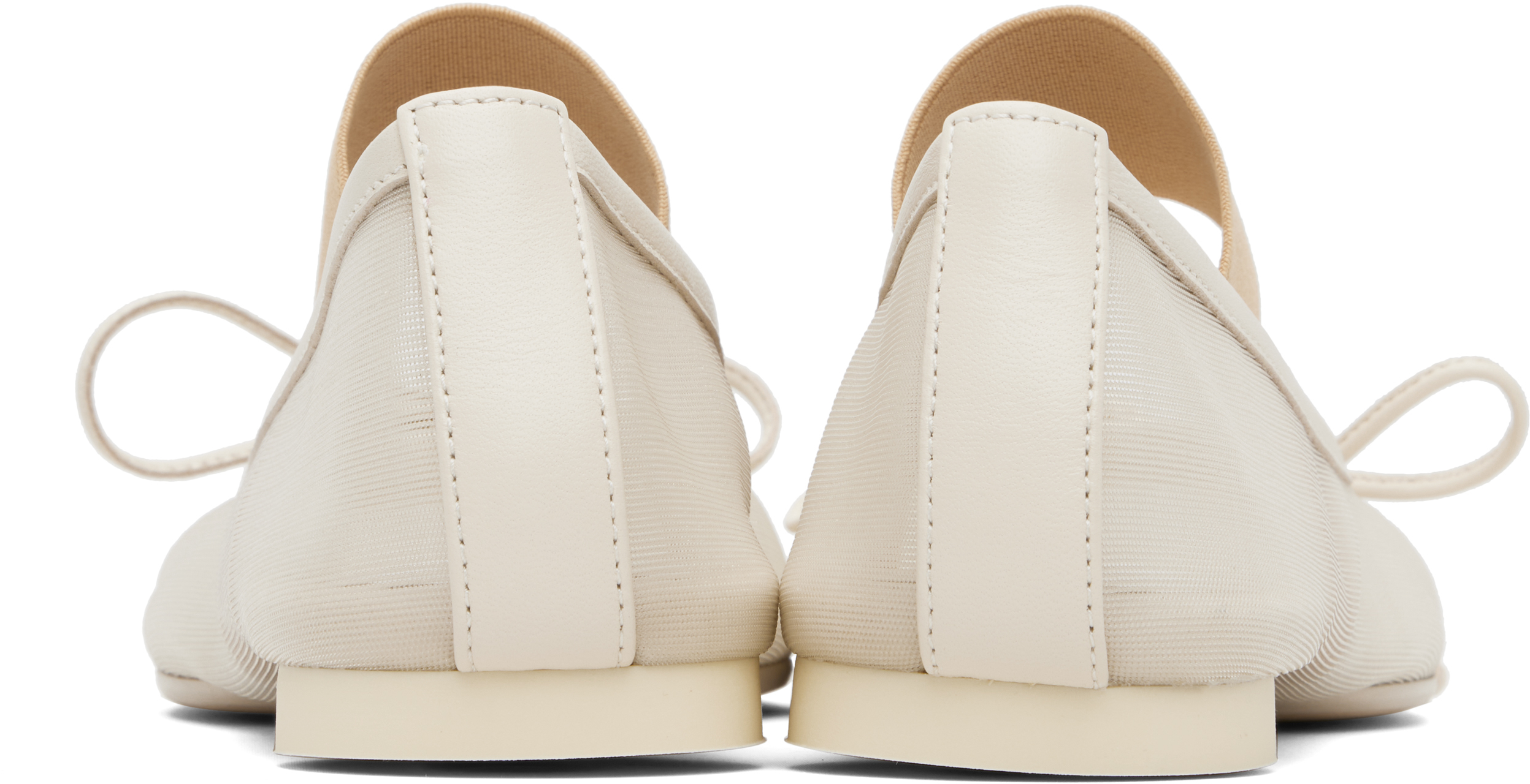 Mm6 Maison Margiela Off-white Anatomic Numeric Ballerina Flats In White