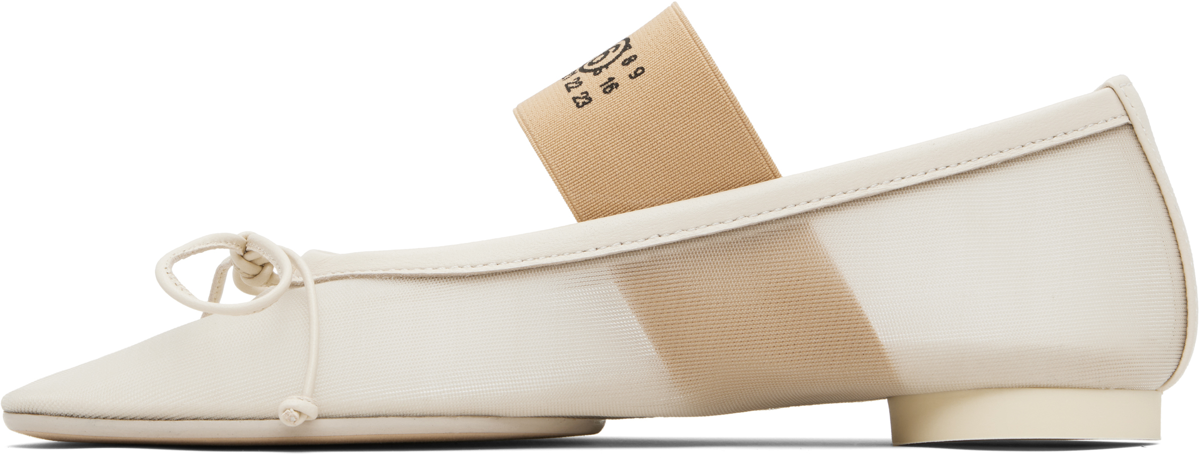 Mm6 Maison Margiela Off-white Anatomic Numeric Ballerina Flats In White
