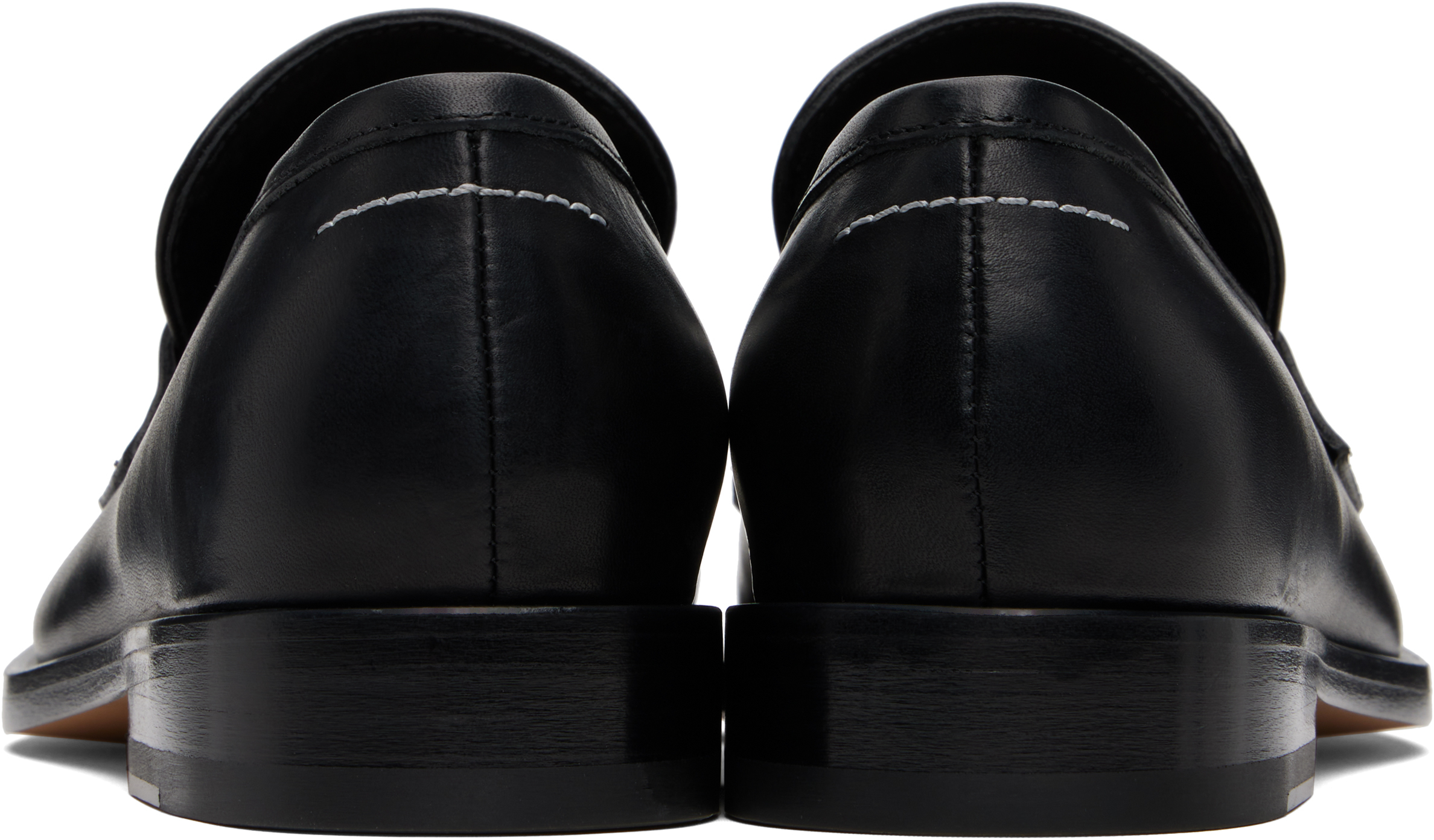 Mm6 Maison Margiela New Classic Stitch Moccasins In Black