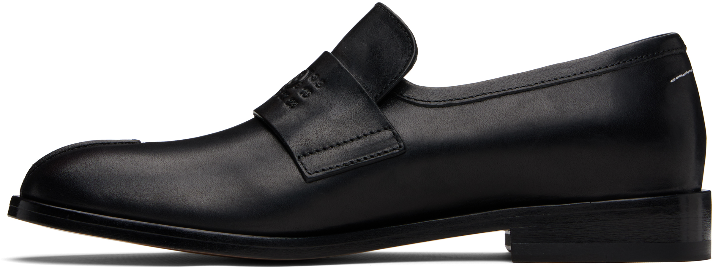 Mm6 Maison Margiela New Classic Stitch Moccasins In Black