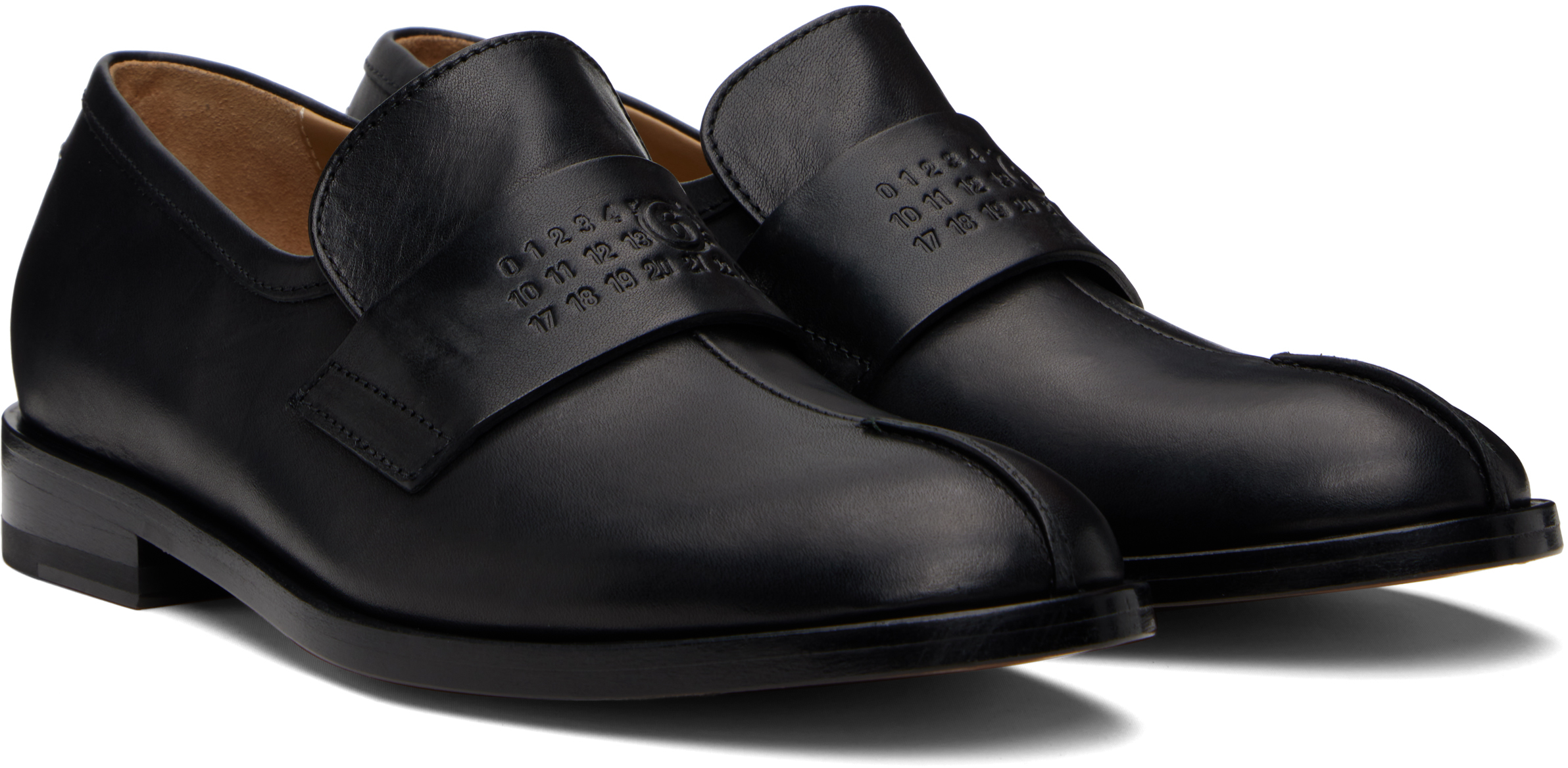 Mm6 Maison Margiela New Classic Stitch Moccasins In Black