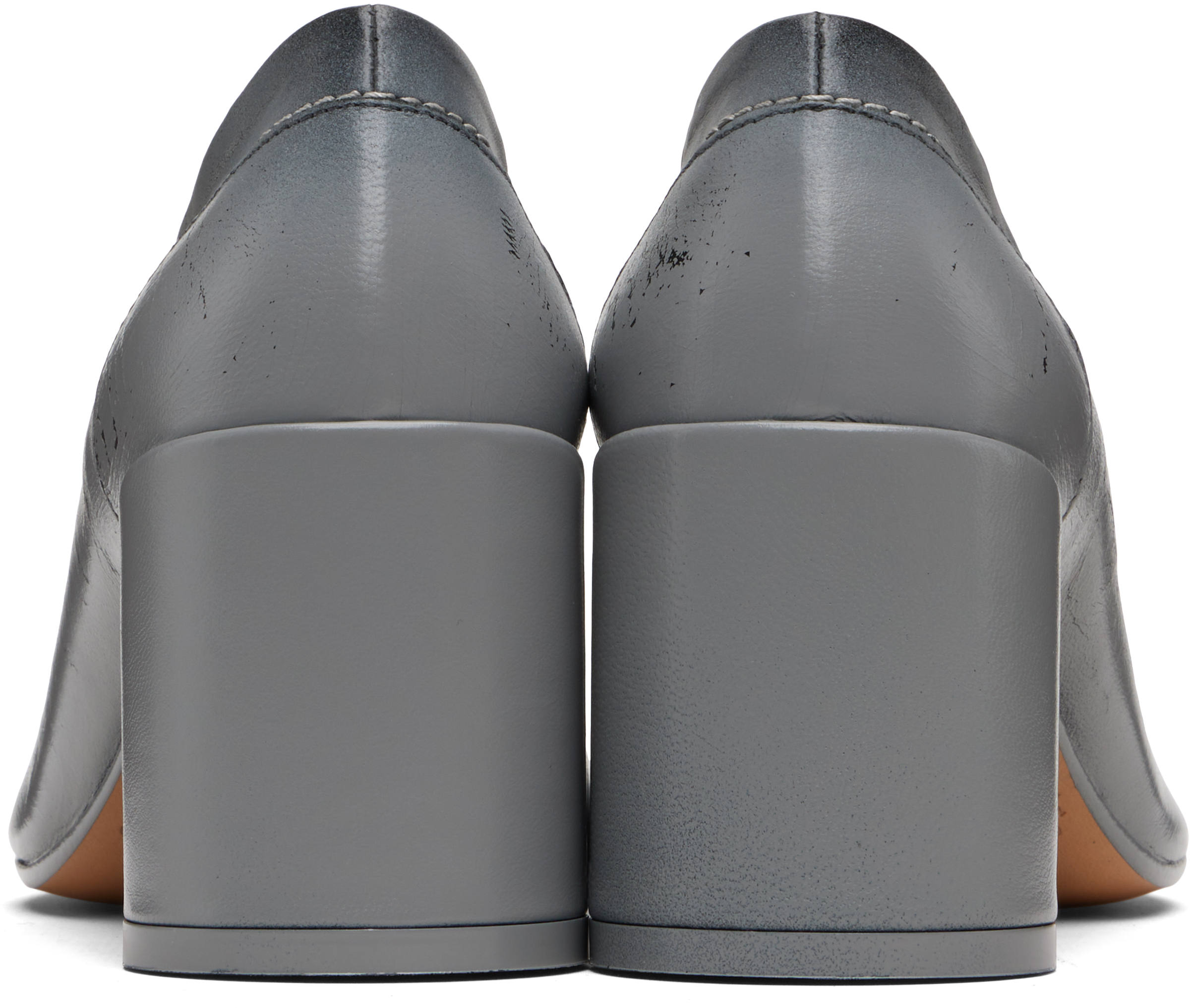 Mm6 Maison Margiela Gray Anatomic Pump Block Heels In Multi