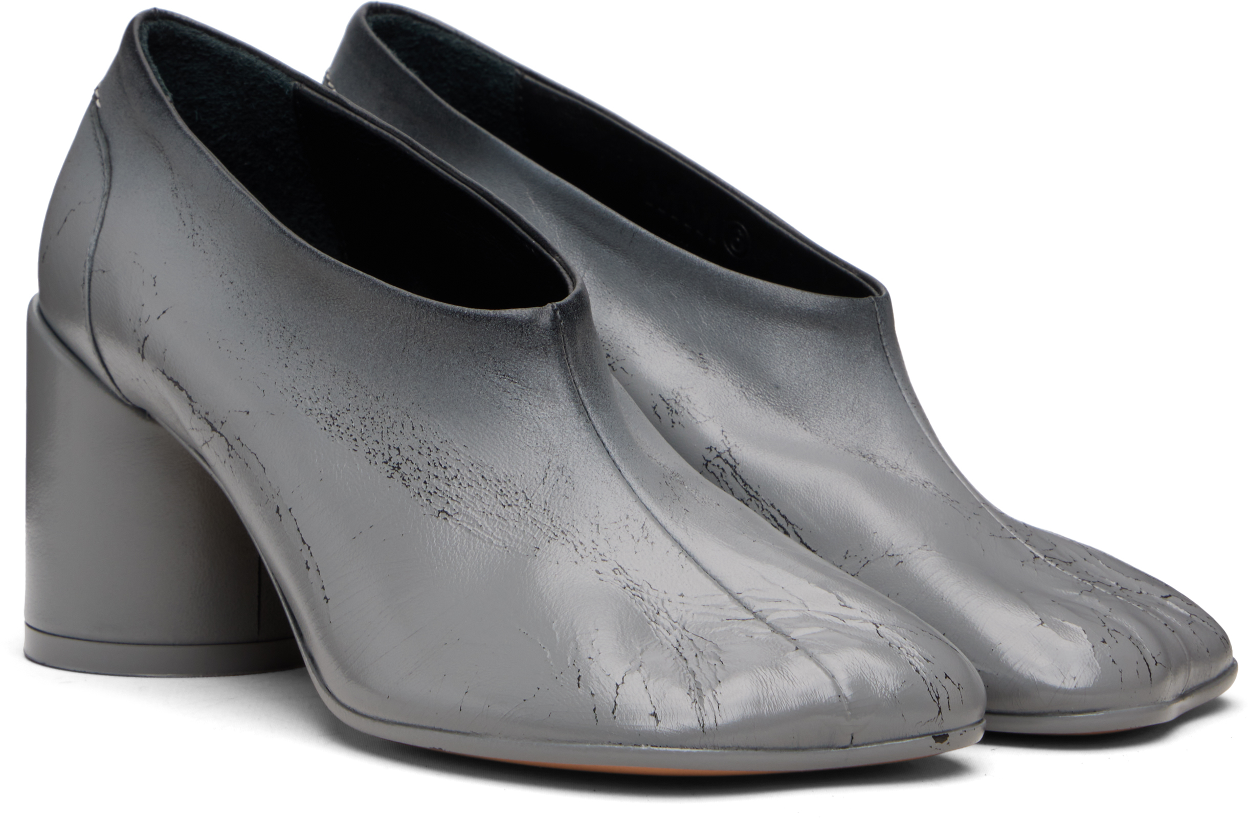 Mm6 Maison Margiela Gray Anatomic Pump Block Heels In Multi