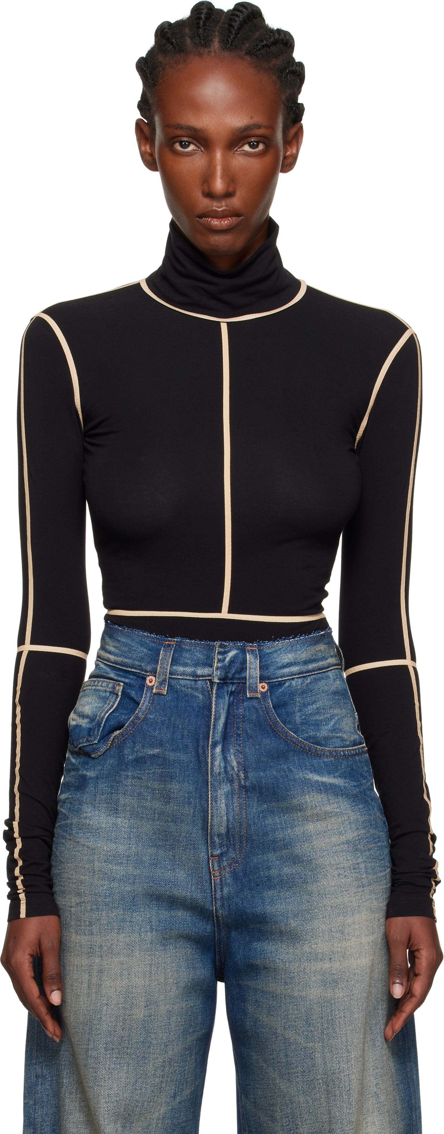 Black Long-Sleeve Bodysuit