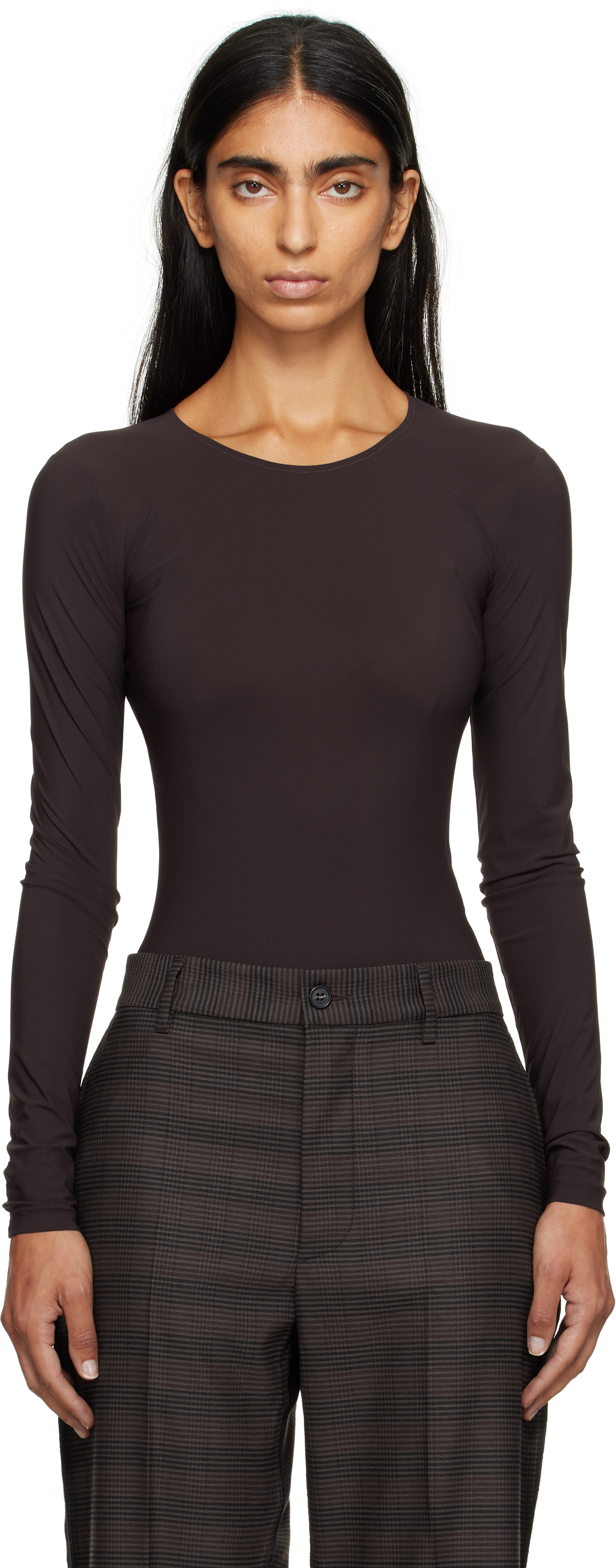 Brown Jersey Bodysuit