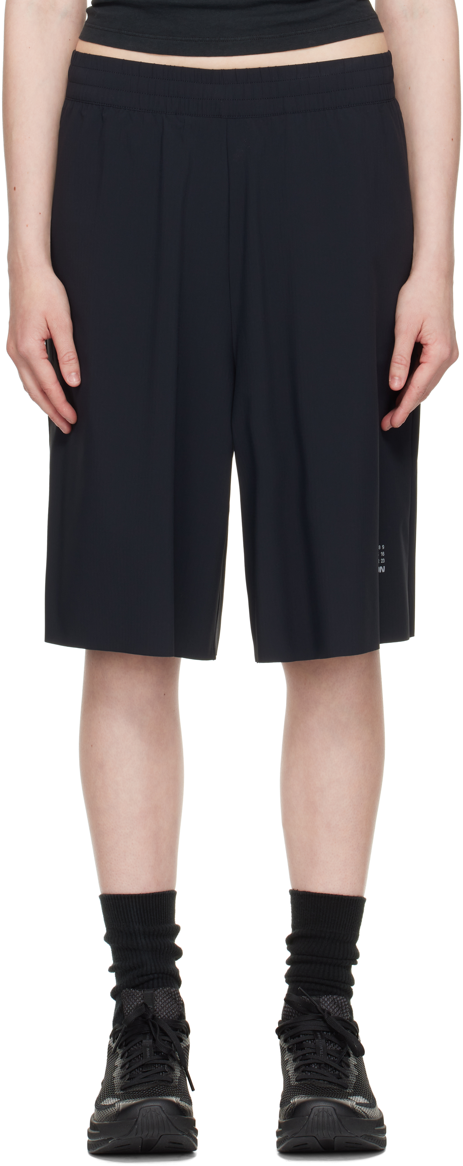 Mm6 Maison Margiela Black Salomon Edition Running Shorts