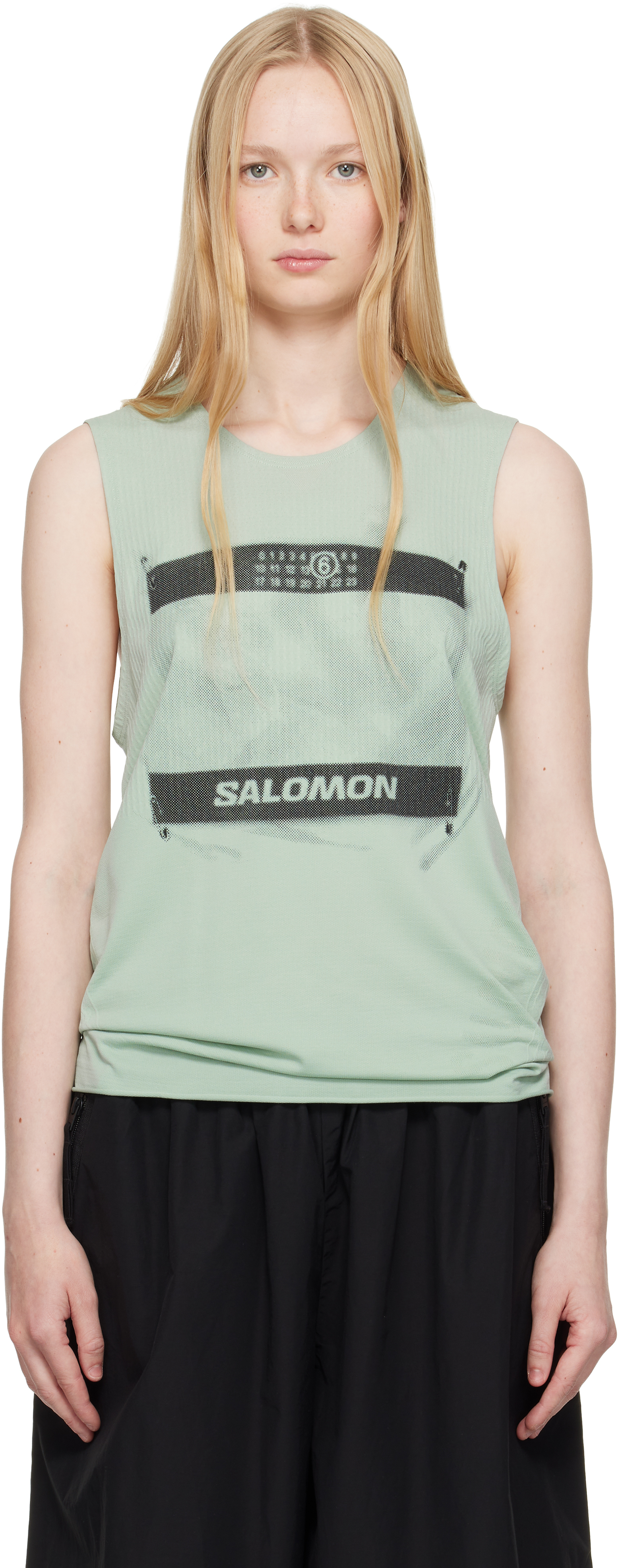 Mm6 Maison Margiela Blue Salomon Edition Abstract Print Sport Top