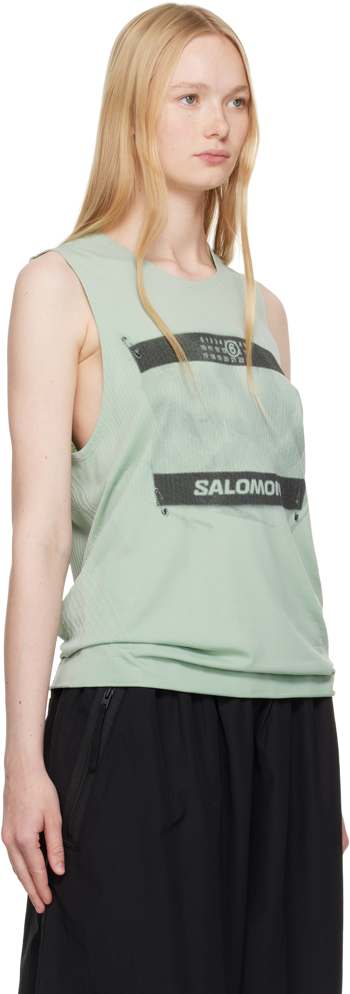 Mm6 Maison Margiela Blue Salomon Edition Abstract Print Sport Top