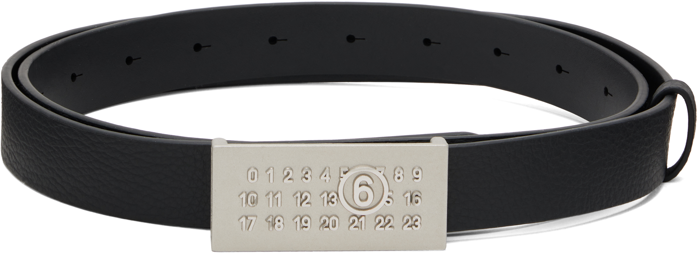 MM6 Maison Margiela: Black Numeric Belt | SSENSE