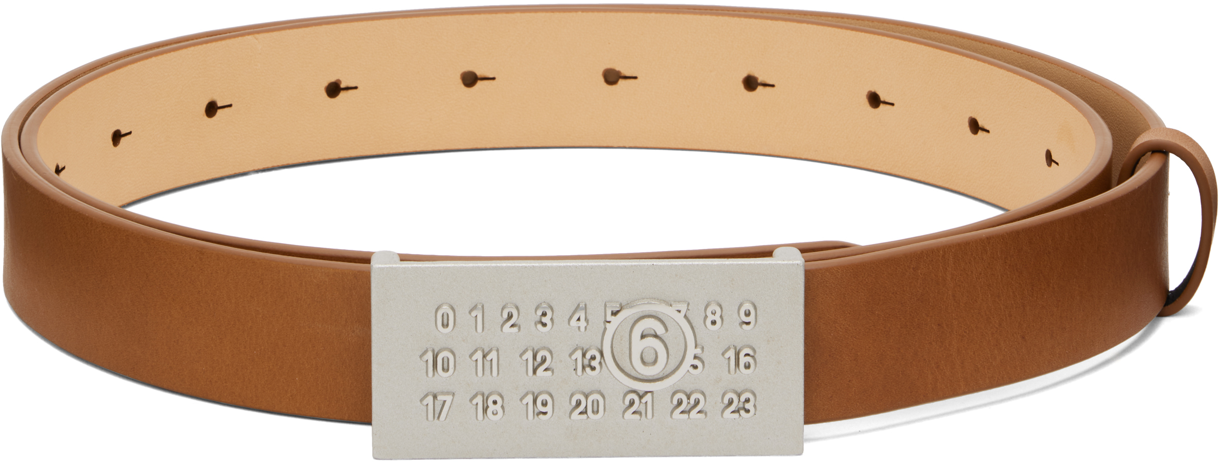 Mm6 Maison Margiela Tan Numeric Belt
