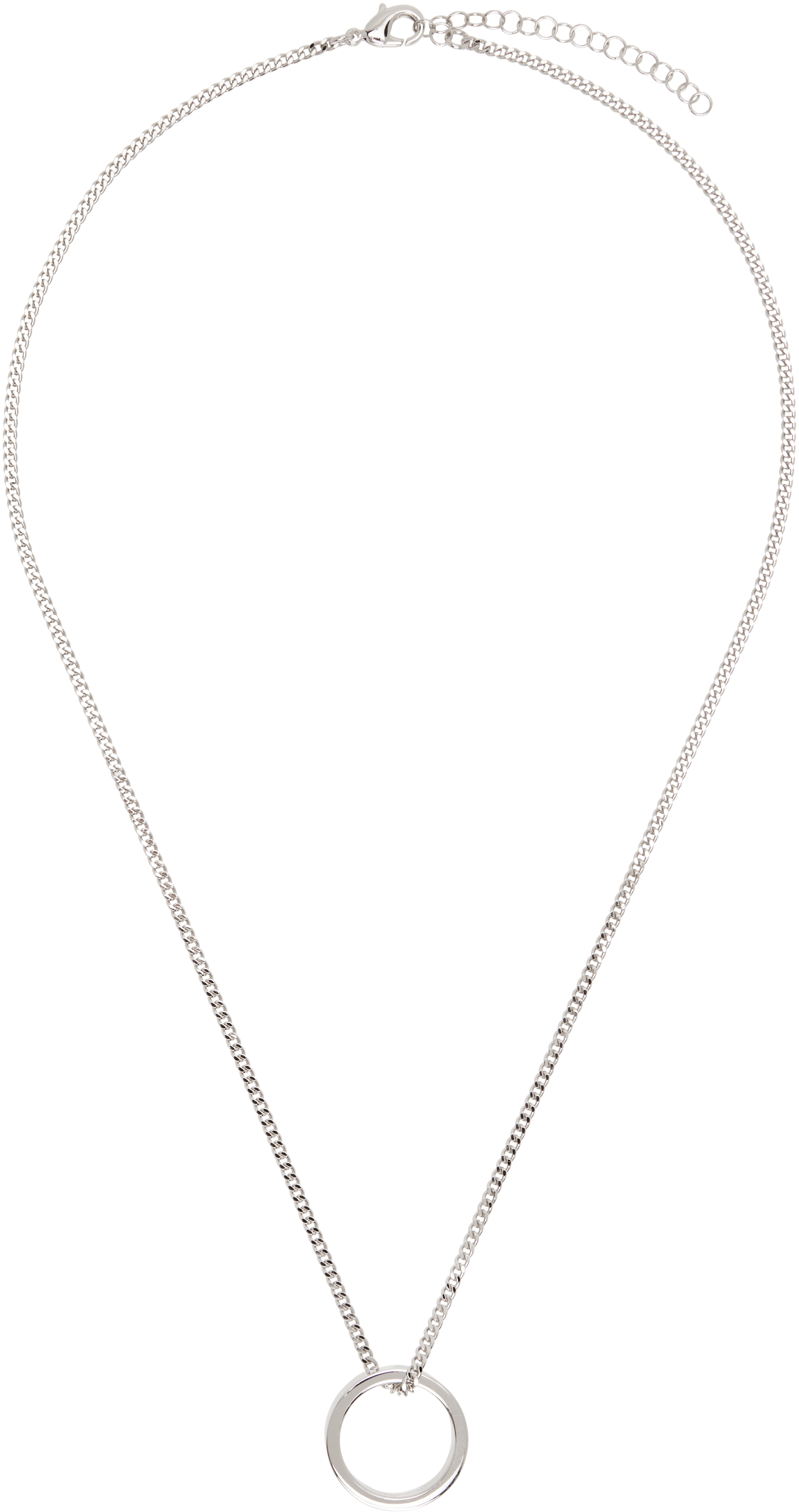 Minimal Logo Pendant Ring Necklace