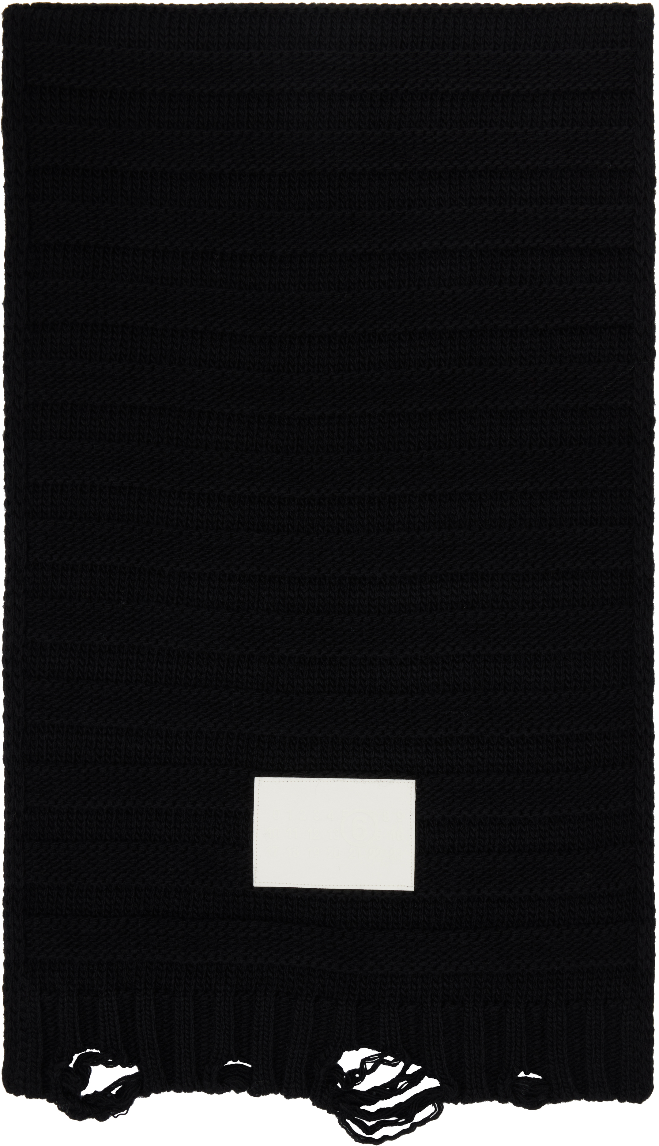 マフラー・ストール MM6 Maison Margiela VIRGIN WOOL SCARF MM6 Maison Margiela Numbers-motif Virgin Wool Scarf | Black