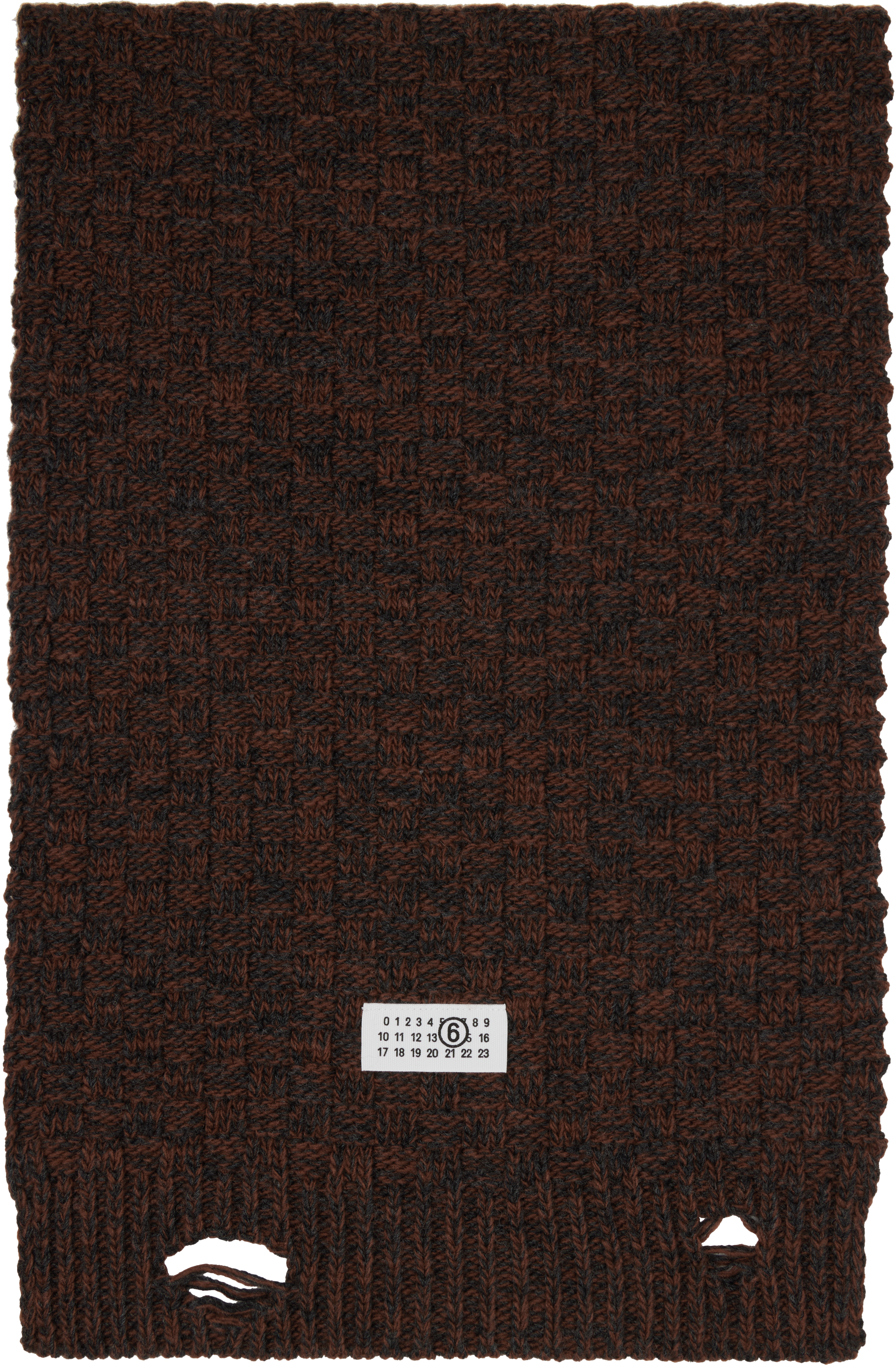 Brown Distressed Scarf by MM6 Maison Margiela on Sale