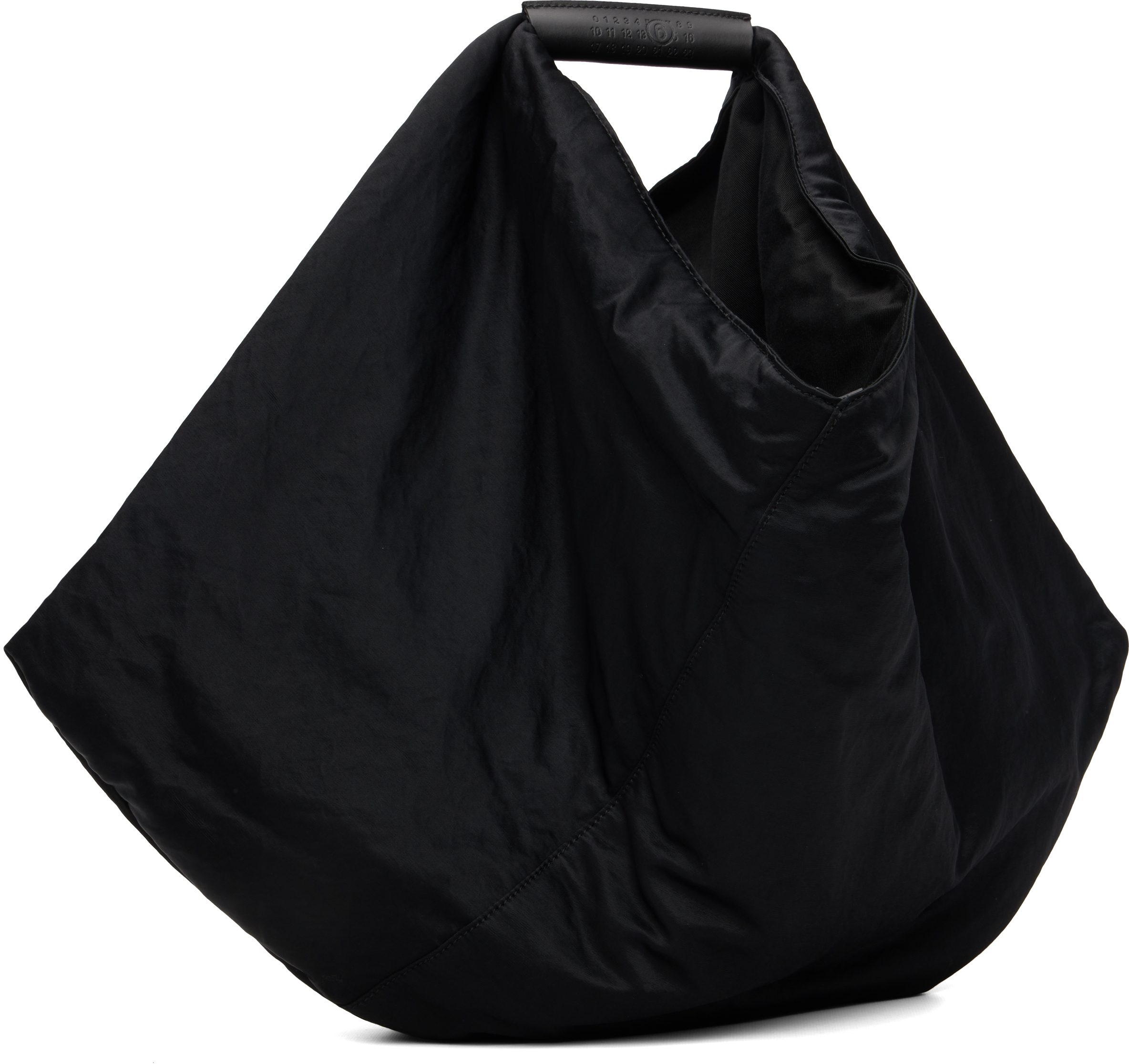 Mm6 Maison Margiela Black Triangle Draped Tote In Black