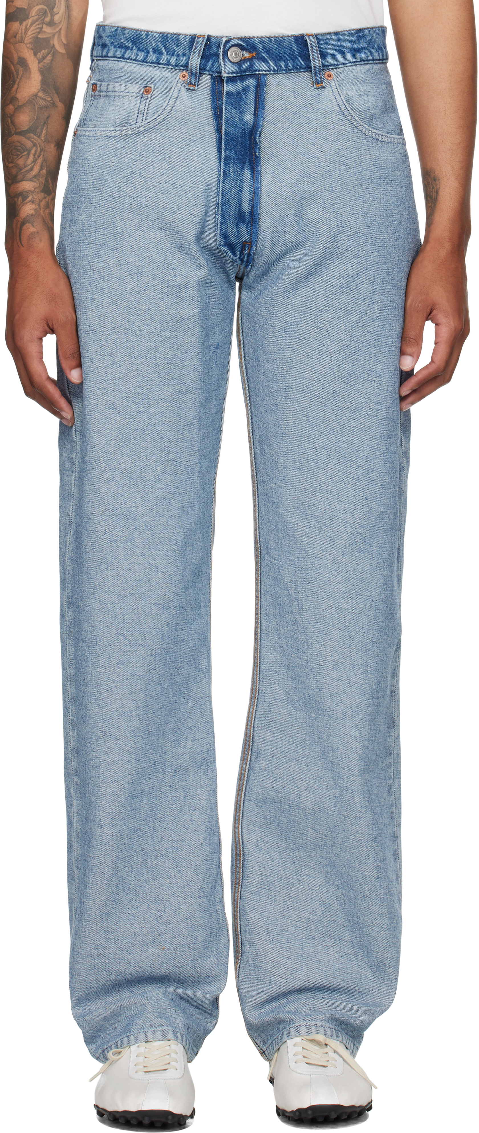 Blue Straight-Leg Jeans