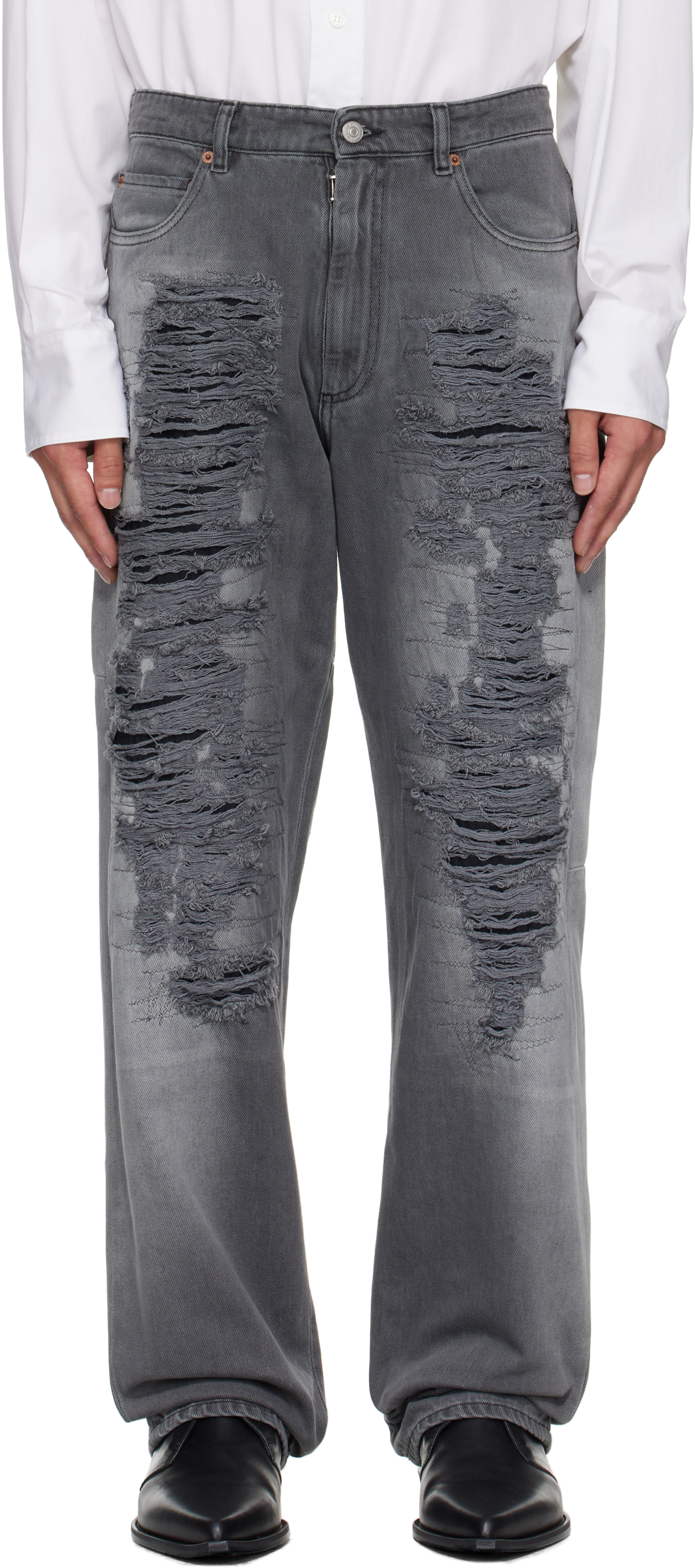 Gray 5-Pocket Jeans