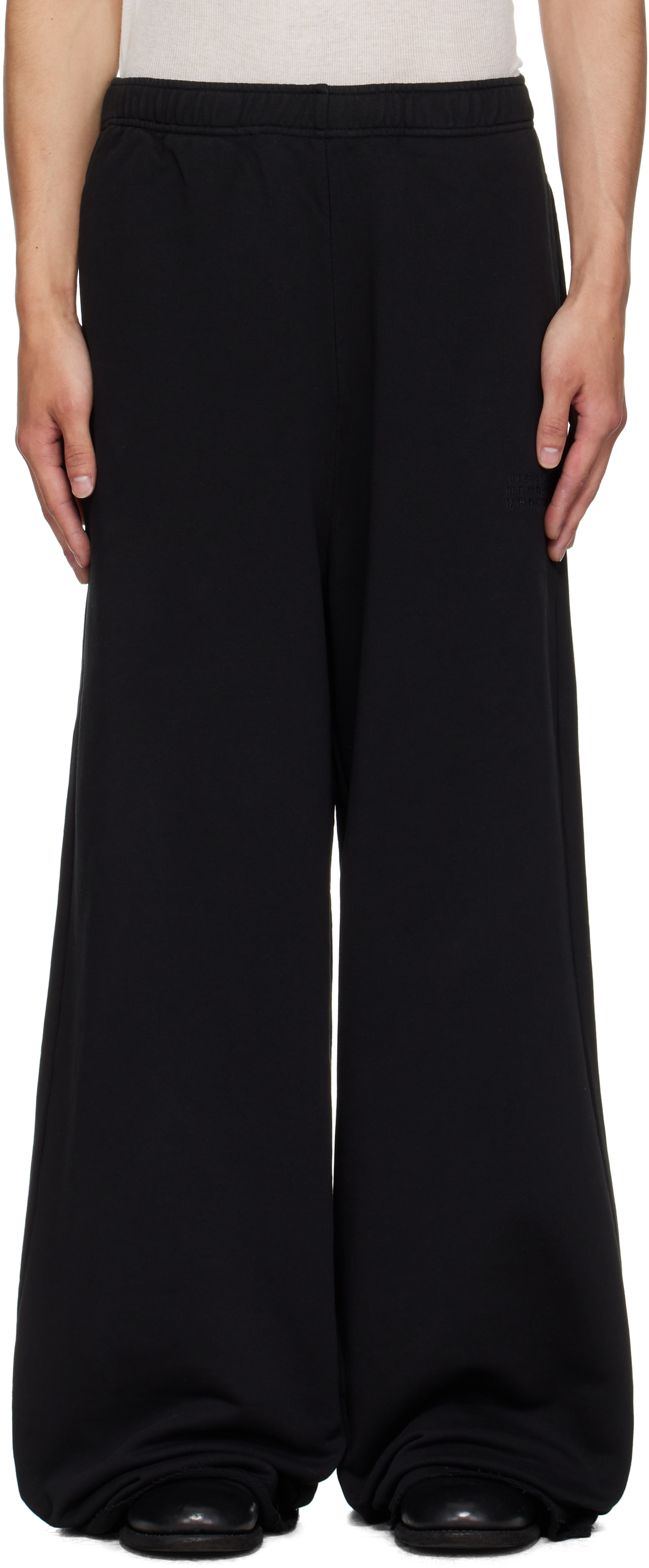 MM6 Maison Margiela: Black Cotton Wide-Leg Sweatpants | SSENSE MM6 Maison Margiela: Black Cotton Wide-Leg Sweatpants | SSENSE
