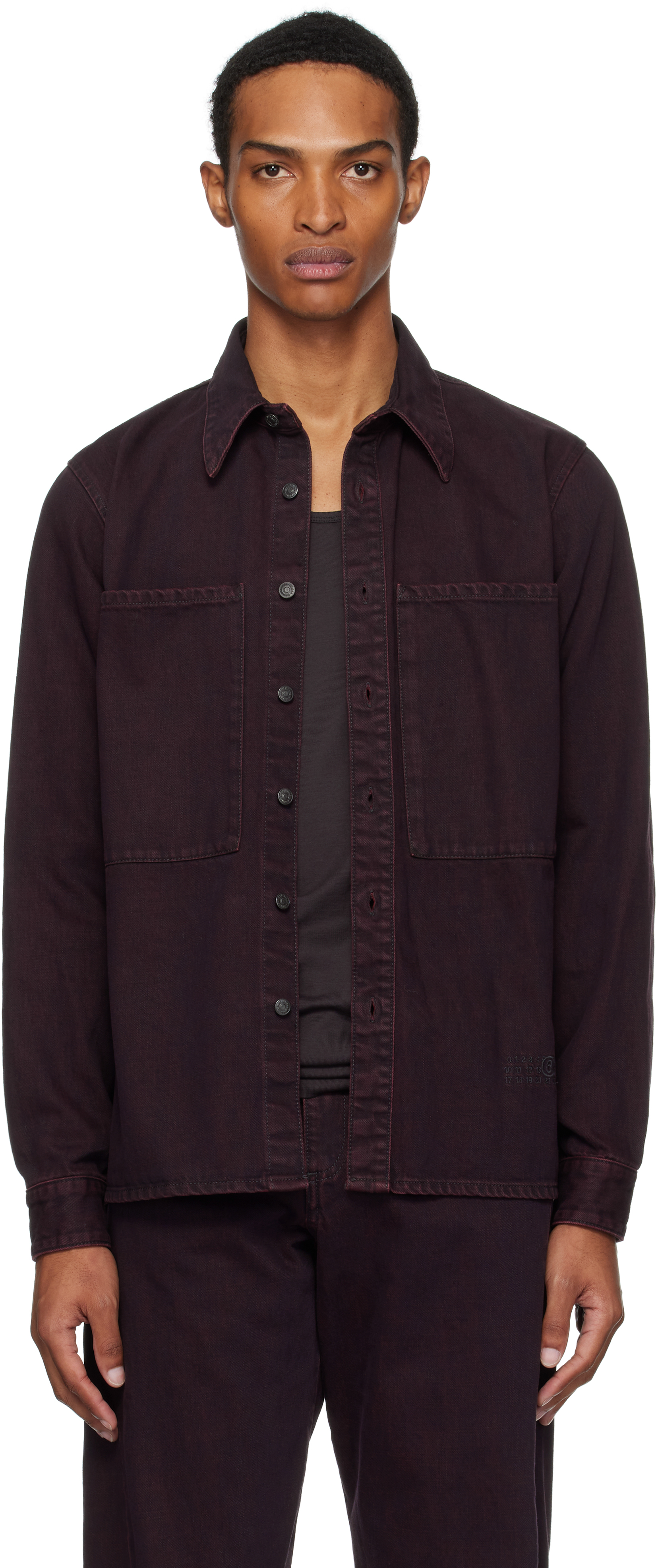 Burgundy Faded Denim Shirt