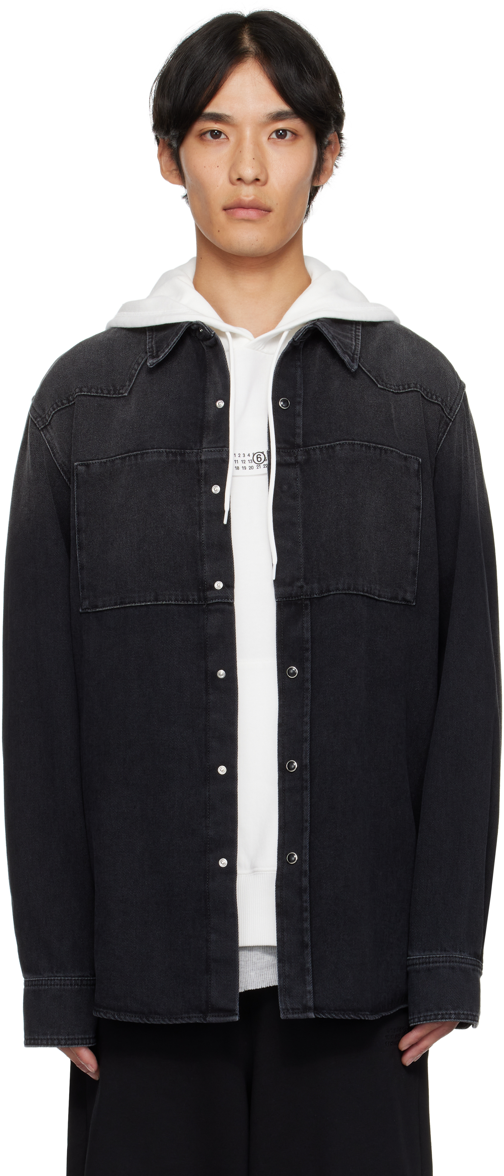 Black Long Sleeve Denim Shirt