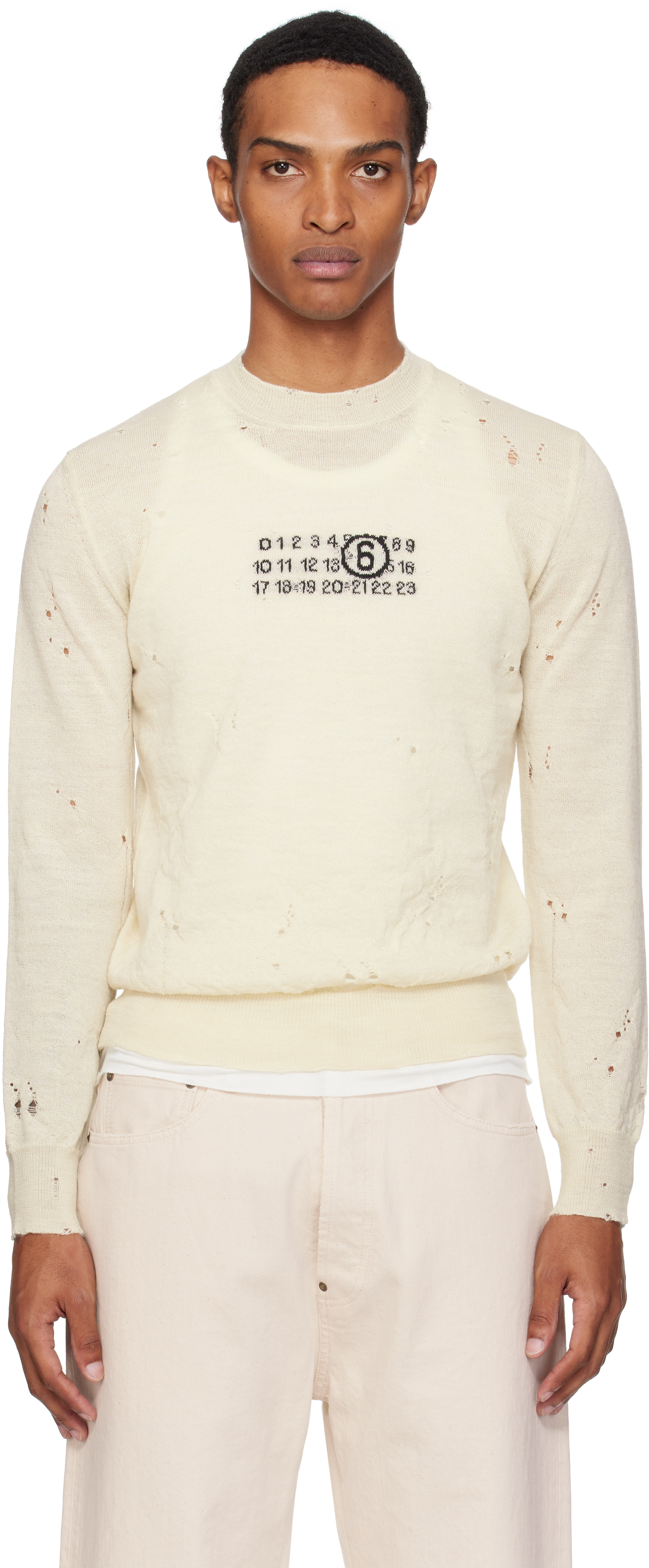 Gray Numeric Knit Sweater