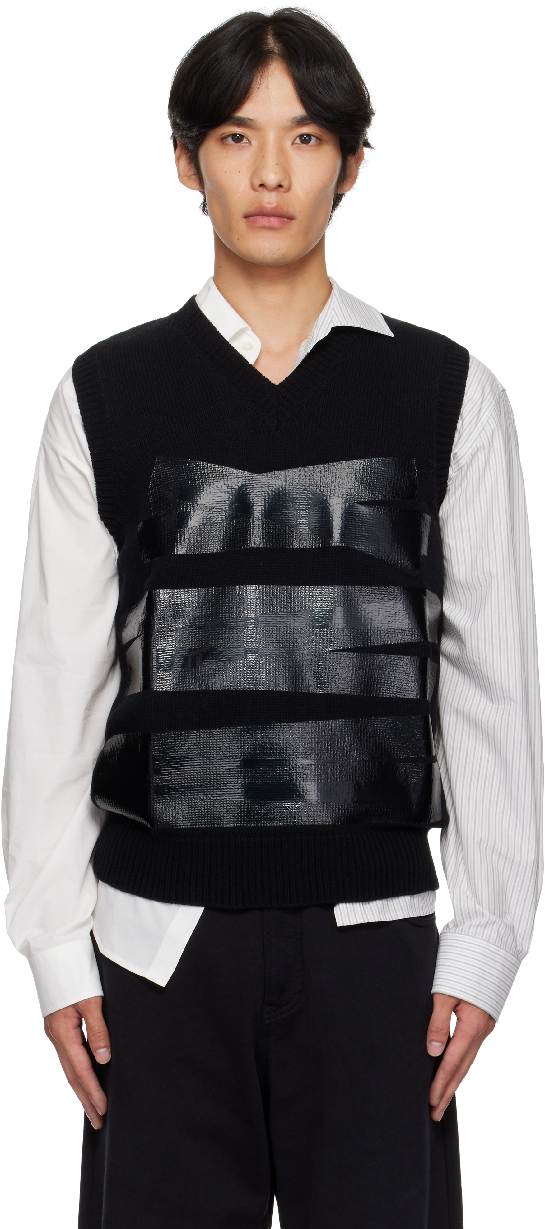 Black Taped Label Sweater
