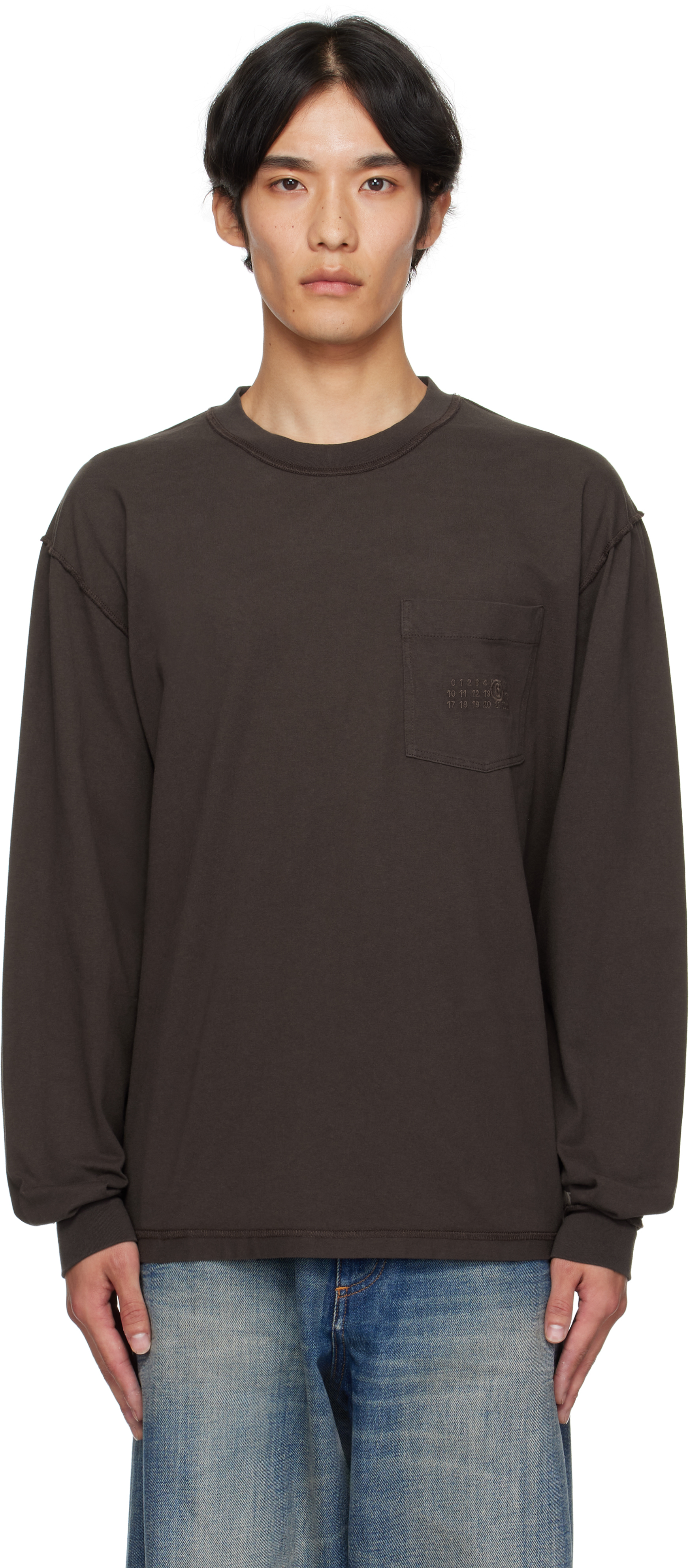 MM6 Maison Margielaのブラウン 長袖Tシャツがセール中