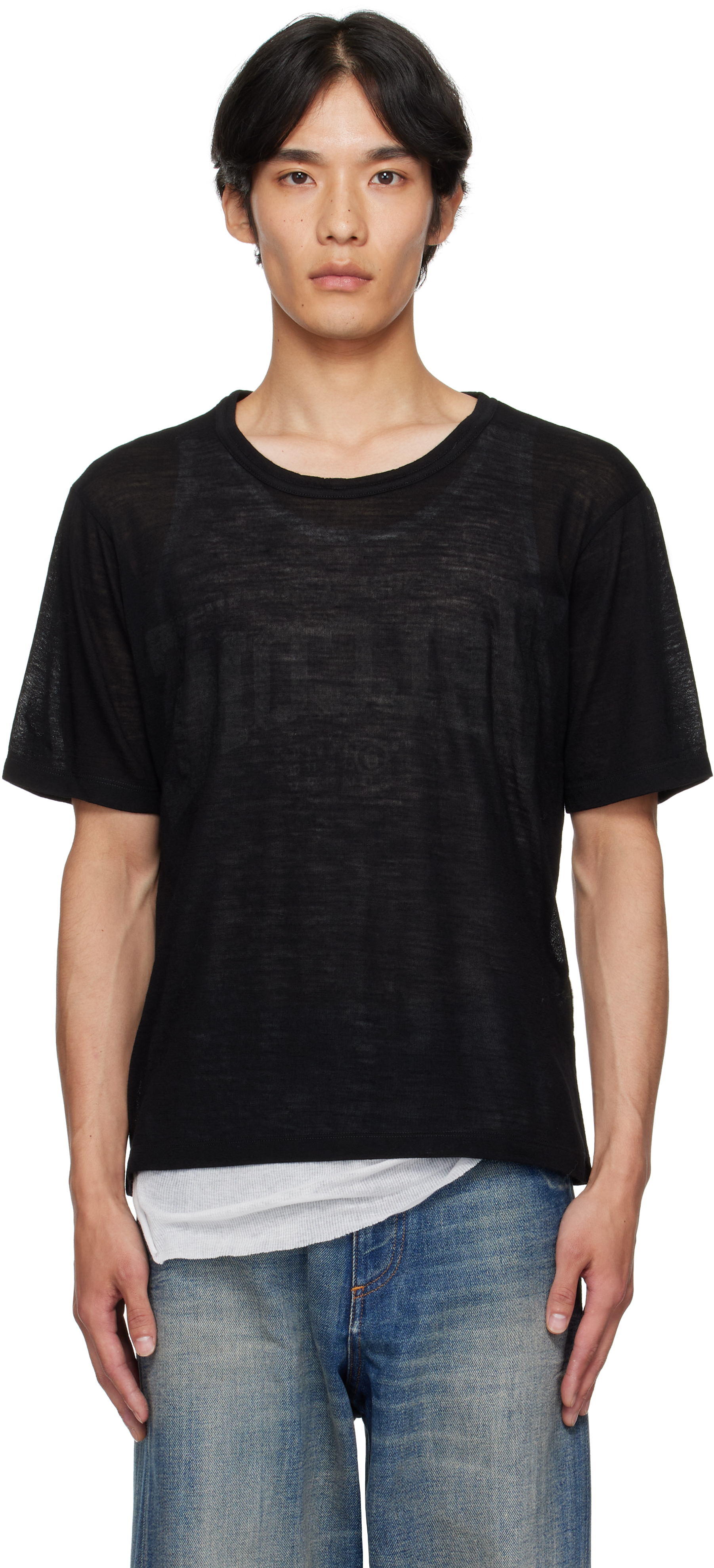 Black Semi-Sheer T-shirt