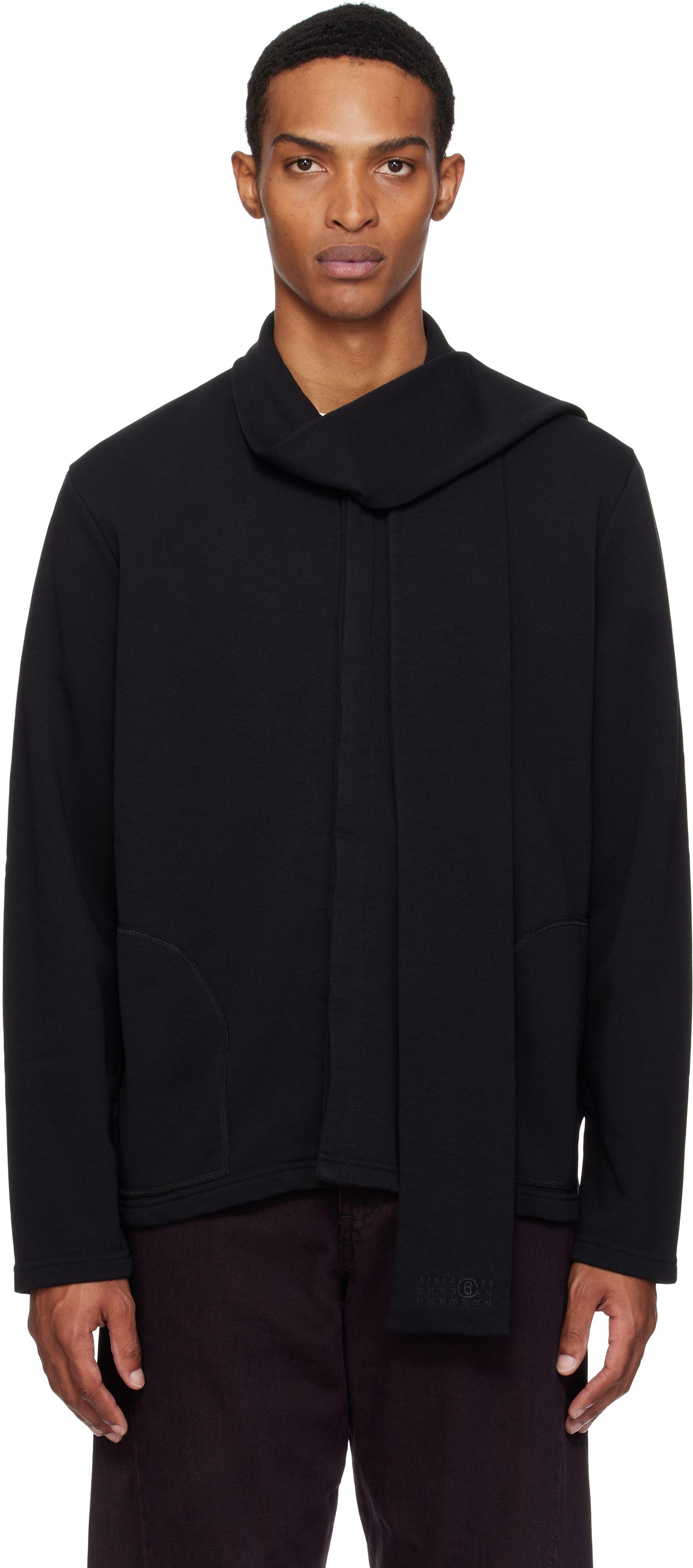 【関税込み】MM6 Maison Margiela ブラック 長袖 ジャケット MM6 Maison Margiela: ブラック 長袖 ジャケット | SSENSE 日本