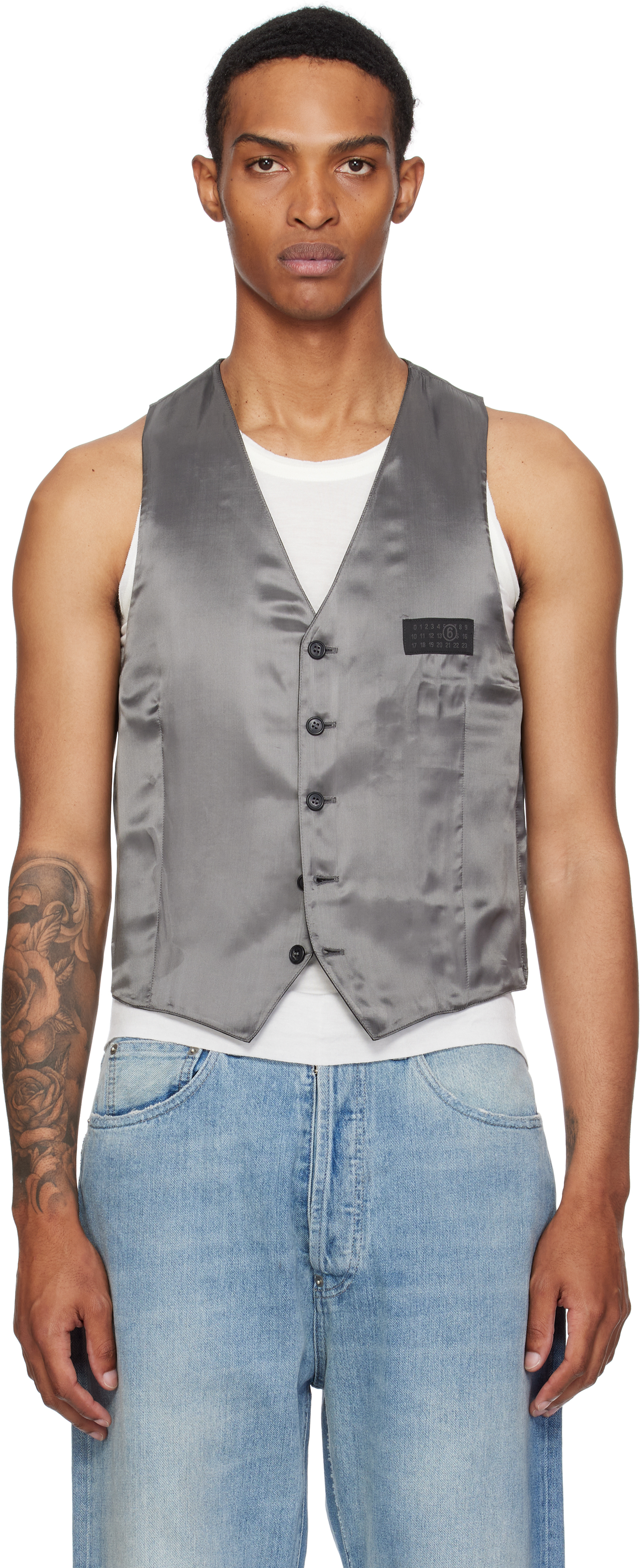 Gray Satin Vest