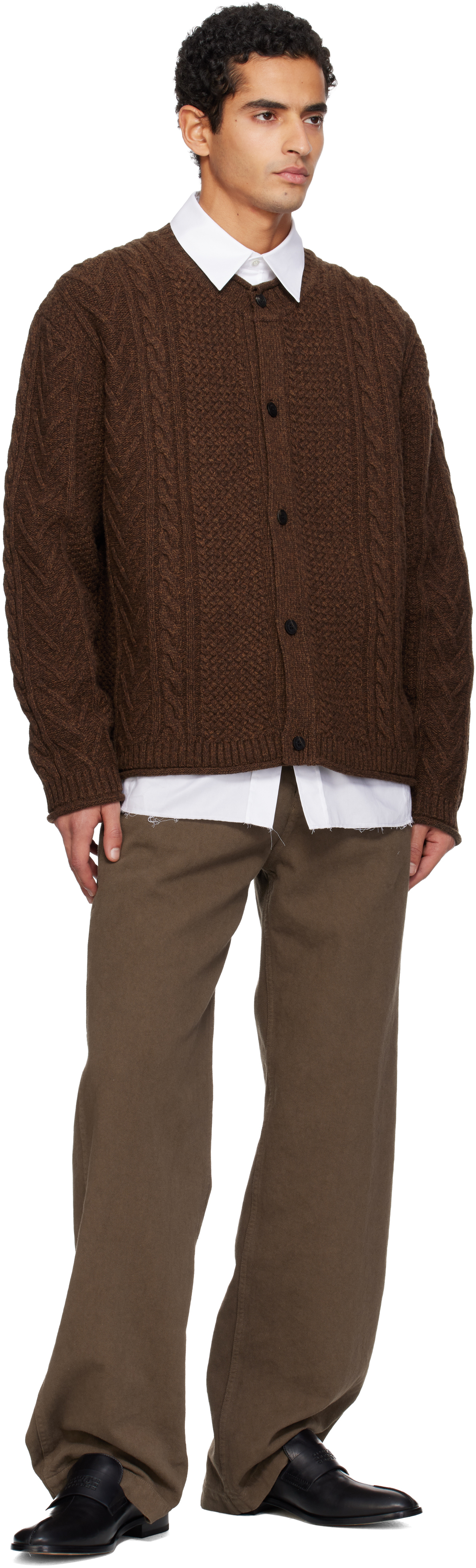 Mm6 Maison Margiela Split-toe Loafers In Black Calf Leather In Black