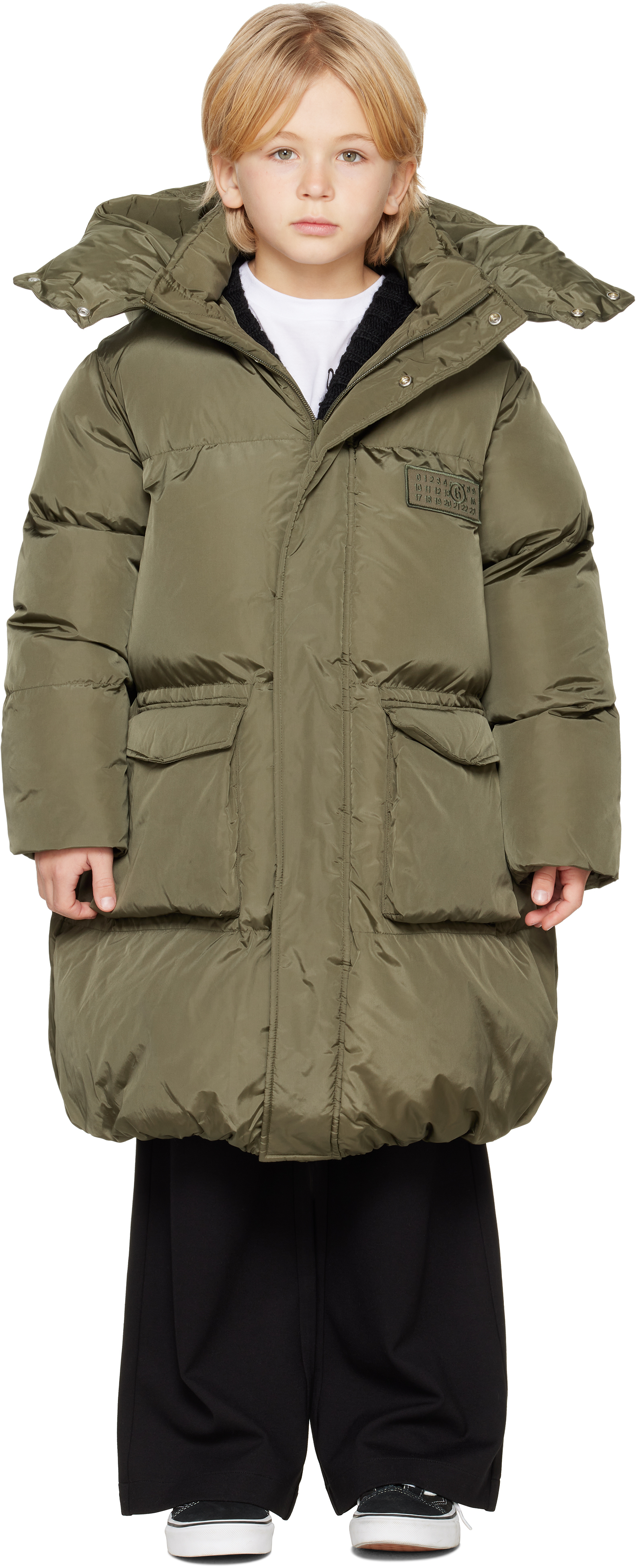 Kids Khaki Insulated Coat by MM6 Maison Margiela on Sale