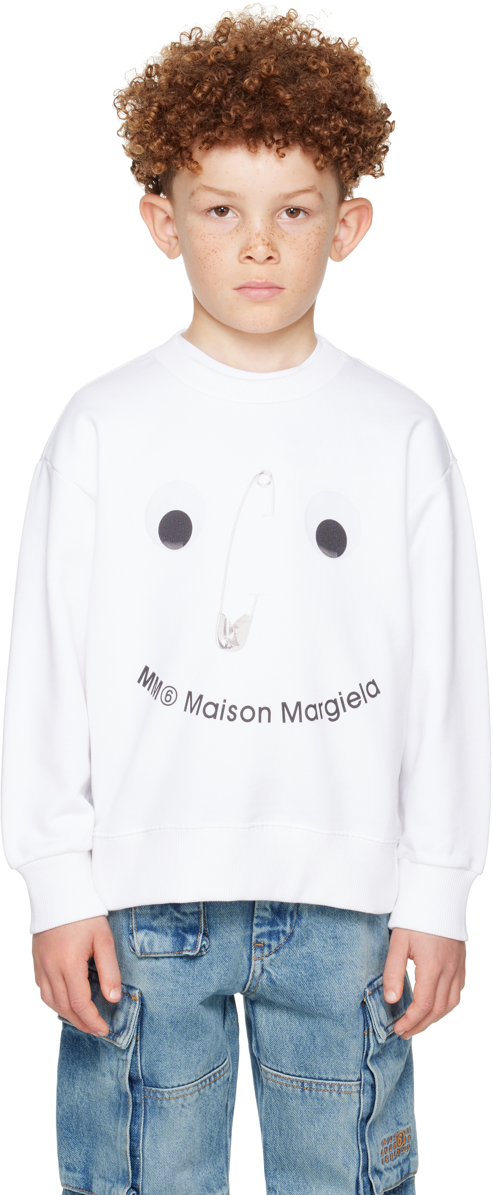 MM6 Maison Margiela キッズ　スウェット　ホワイト MM6 Maison Margiela キッズ｜ホワイト ロゴプリント スウェットシャツ
