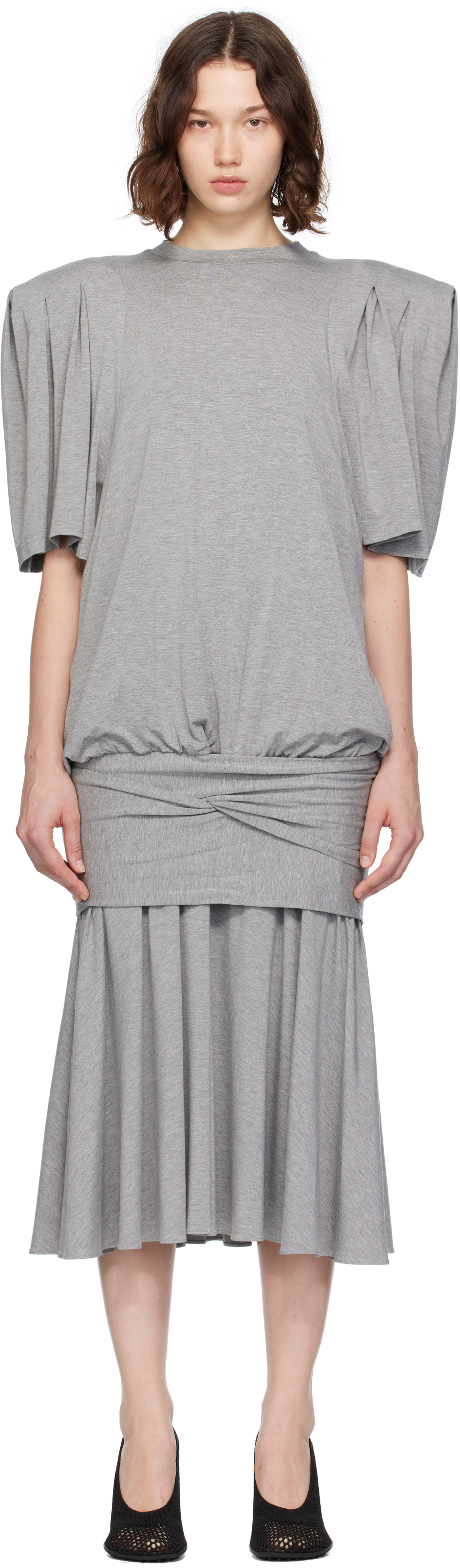 Gray T-shirt Midi Dress