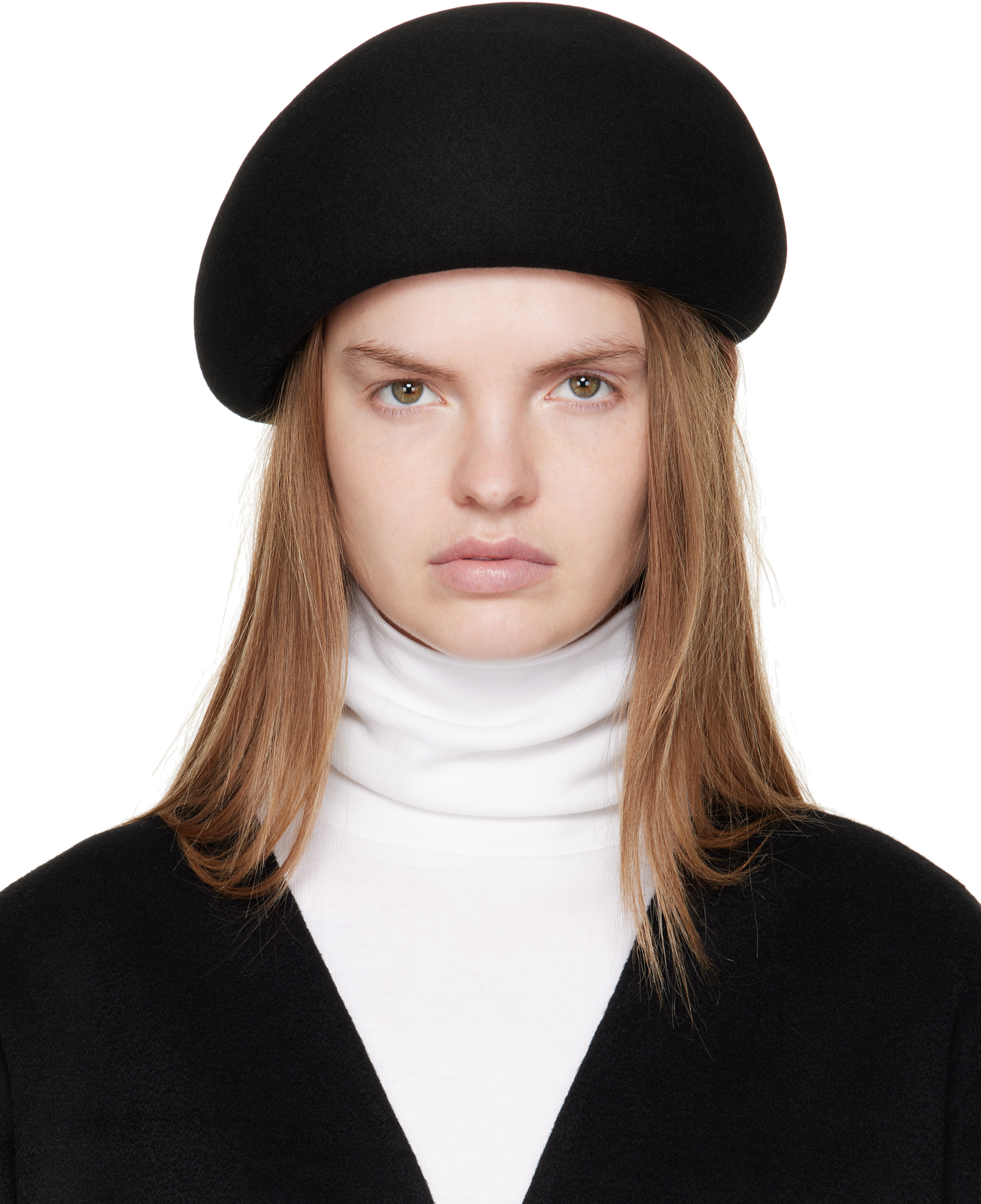 La Collection Black Adila Beret In Black