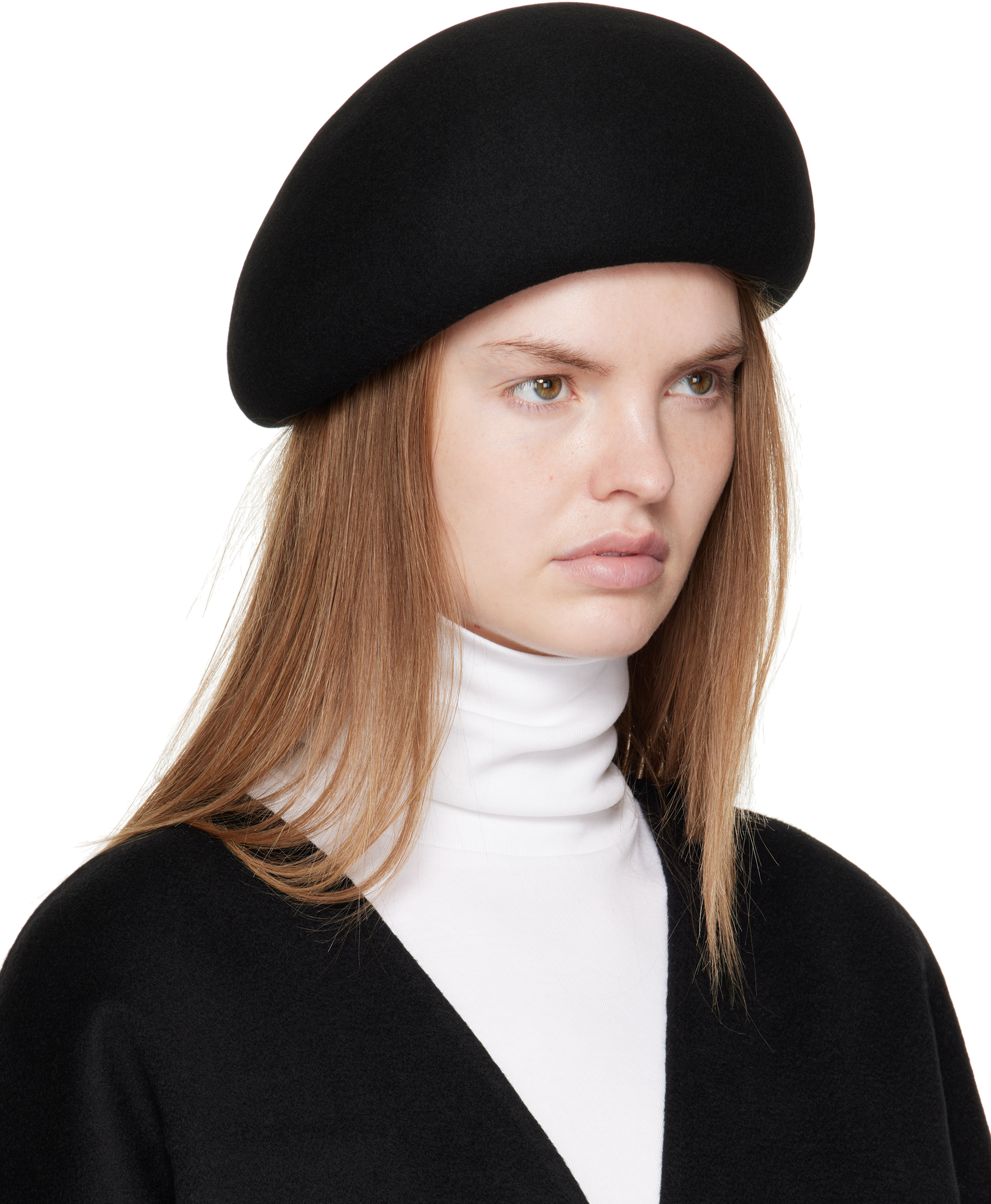 La Collection Black Adila Beret In Black