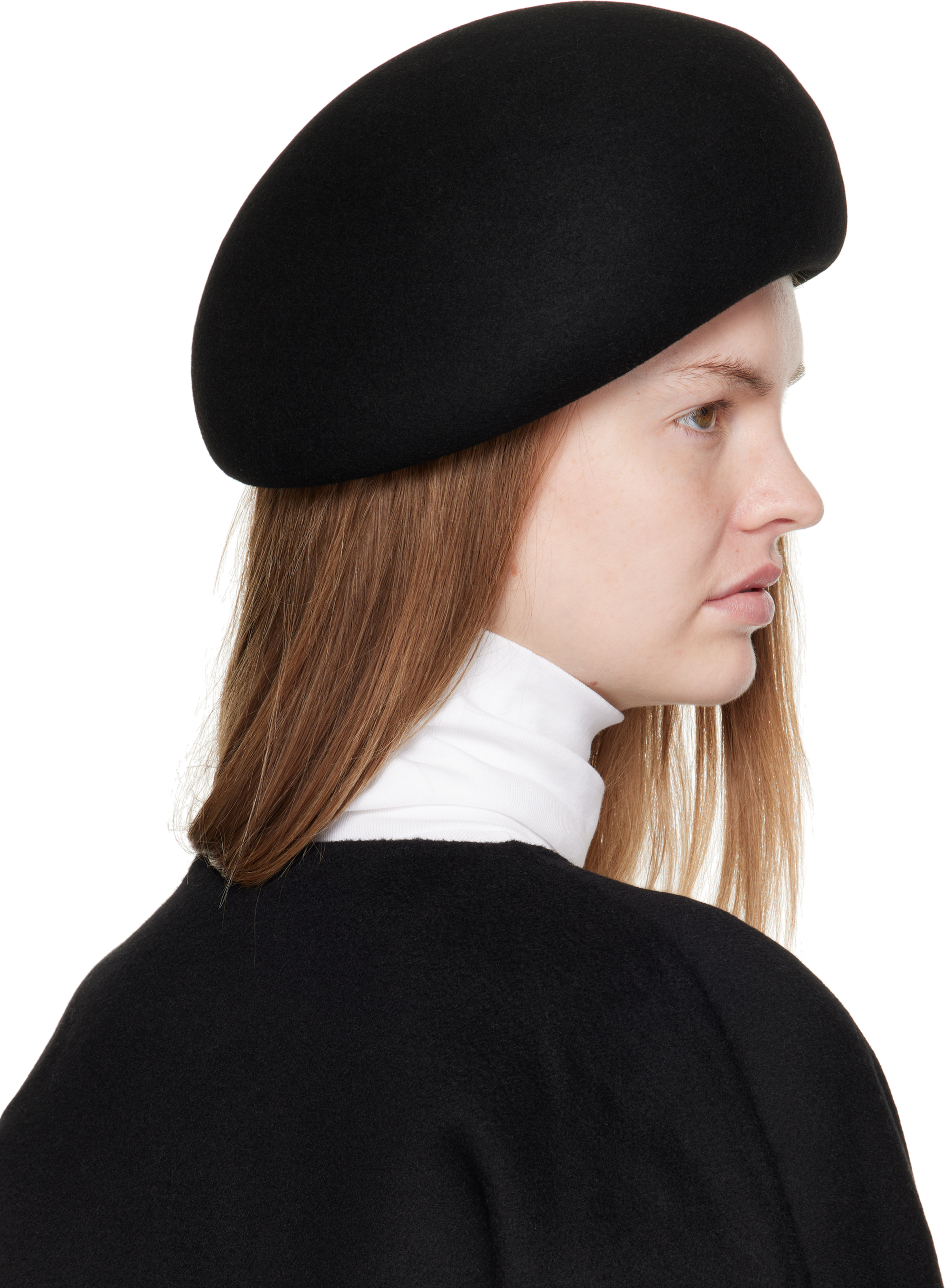La Collection Black Adila Beret In Black