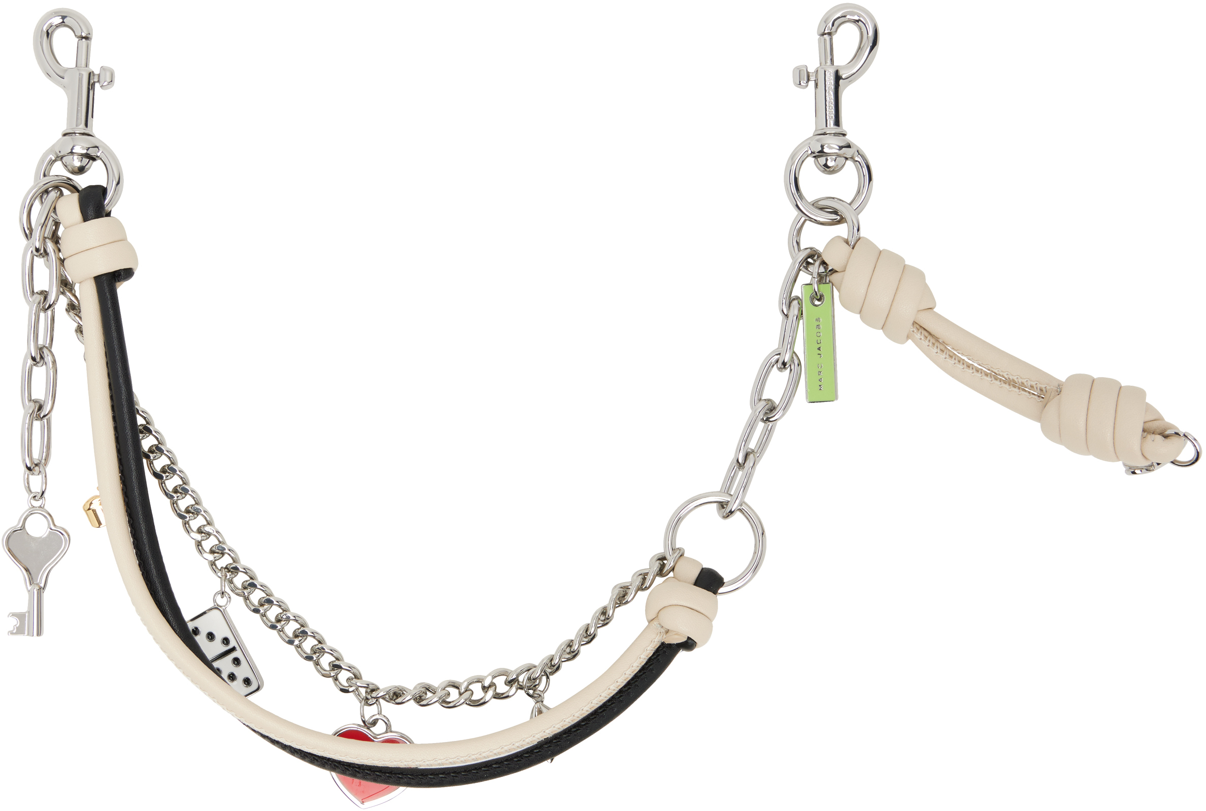 Marc Jacobs Beige & Black 'the Mini Icon Chain' Bag Charm