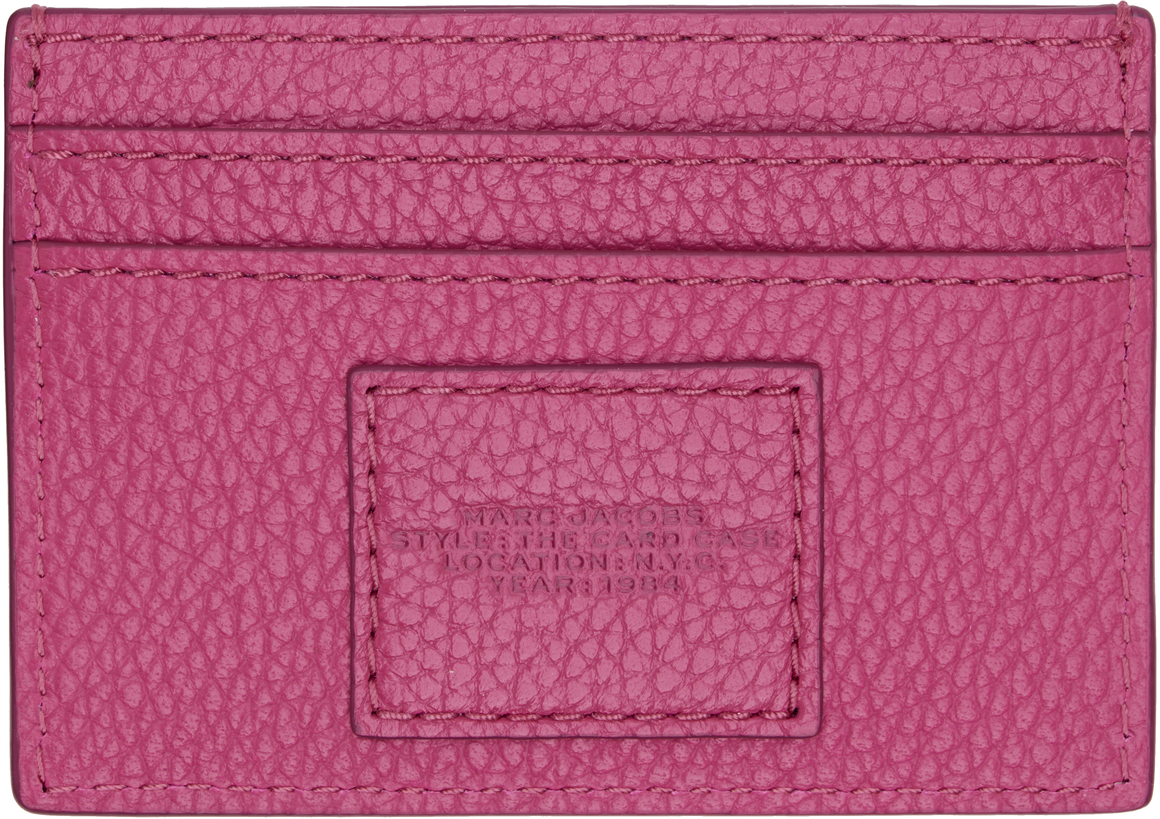 Marc Jacobs Pink 'the Leather Card Case' Card Holder In Pink