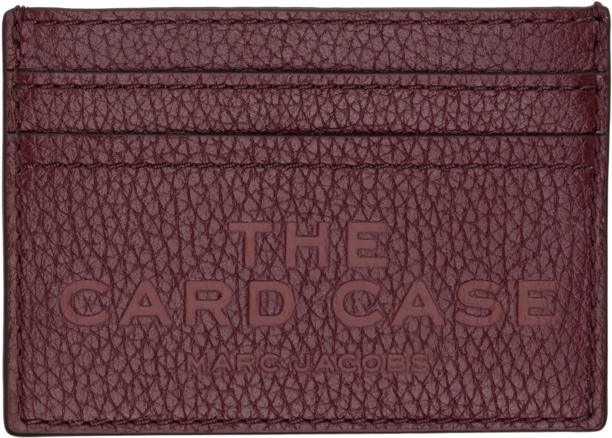 Marc Jacobs Burgundy 'the Leather Card Case' Card Holder In Red