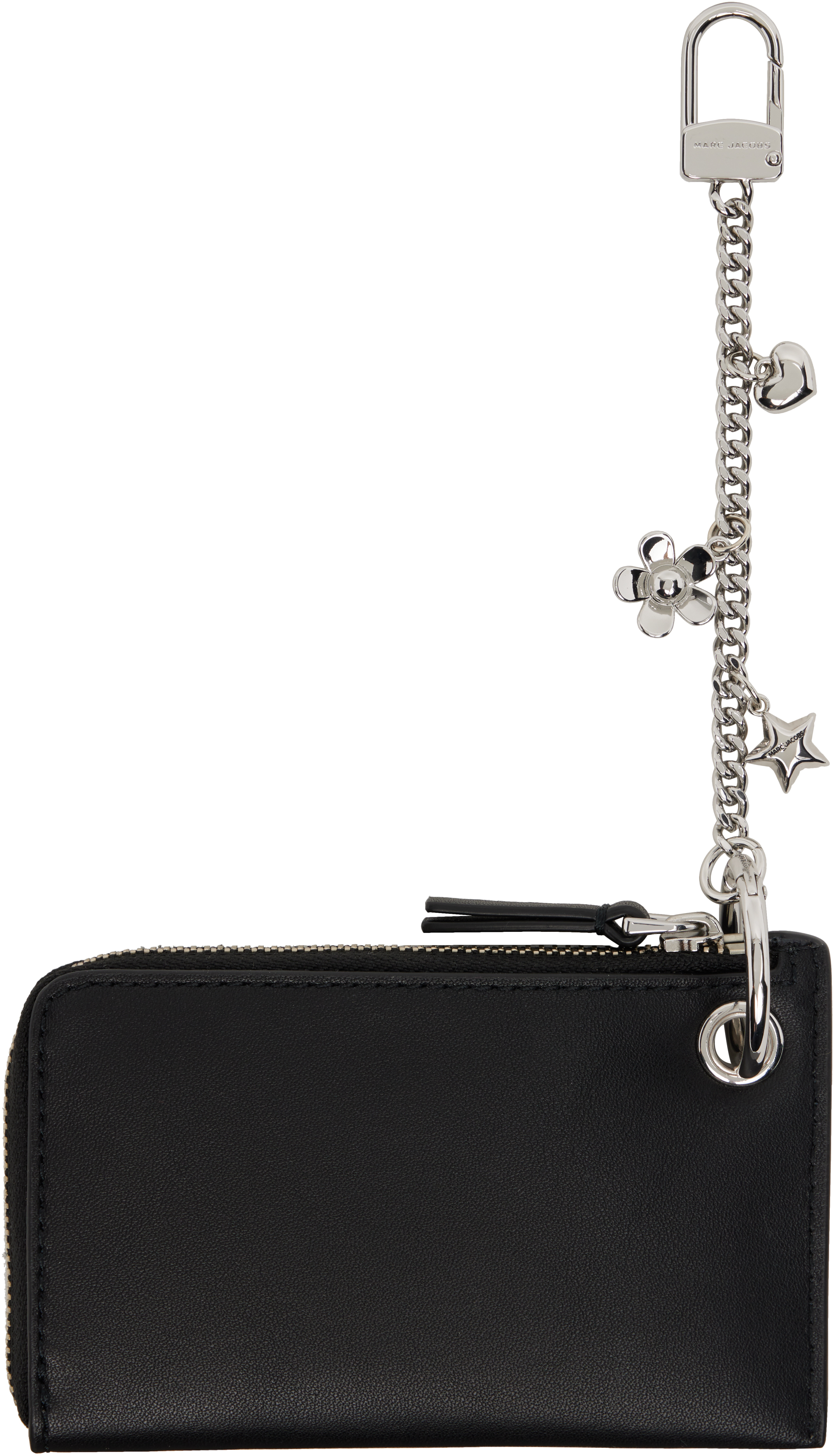 Marc Jacobs Black 'the Top Zip Charm' Coin Pouch In Neutral