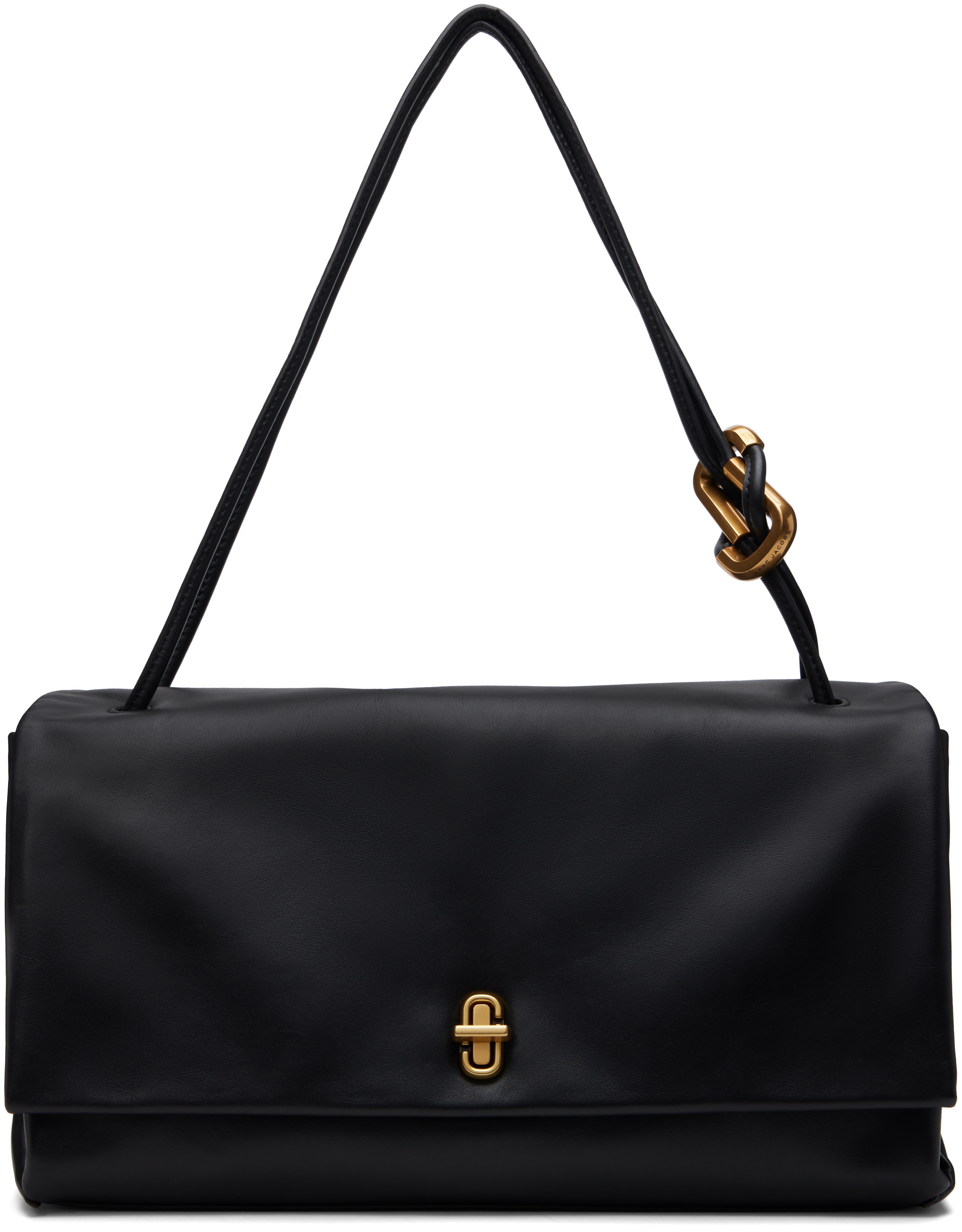 Marc Jacobs Black Bag With Gold-tone Clasp And Vibrant Lining
