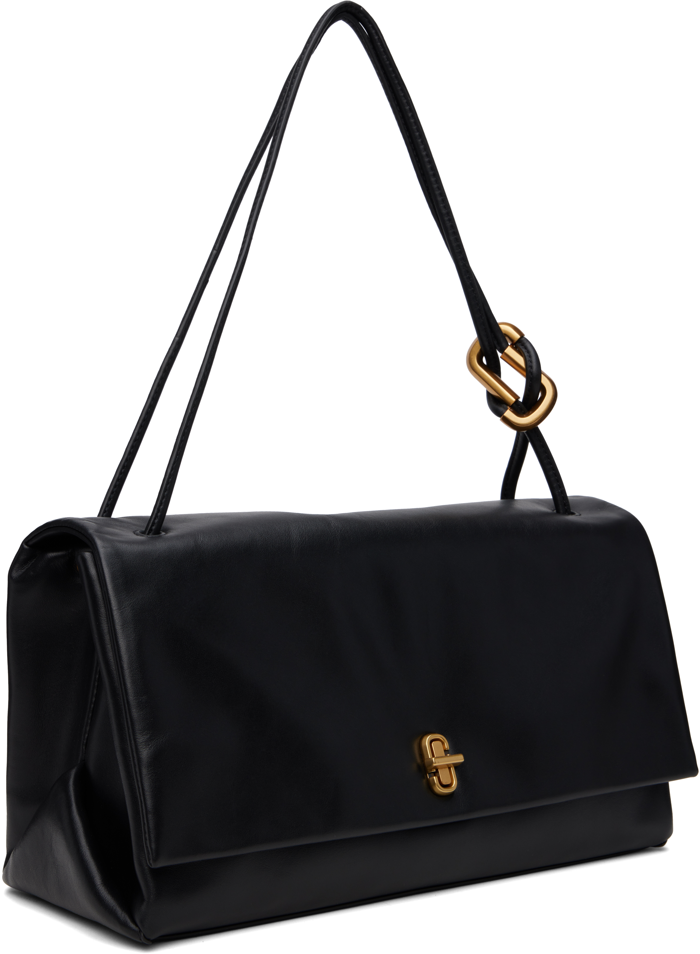 Marc Jacobs Black Bag With Gold-tone Clasp And Vibrant Lining