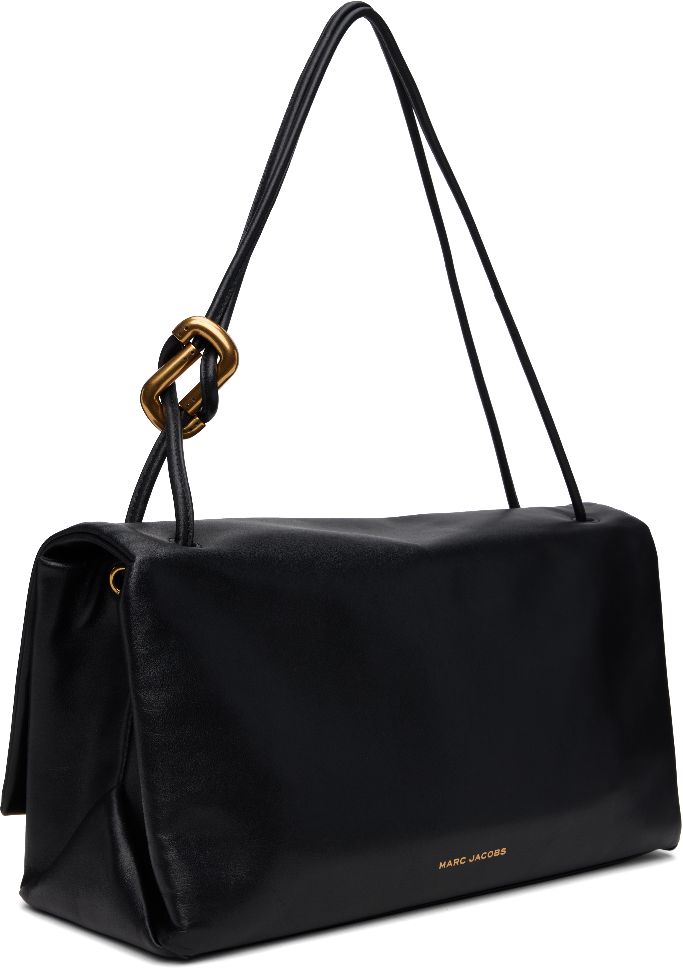 Marc Jacobs Black Bag With Gold-tone Clasp And Vibrant Lining