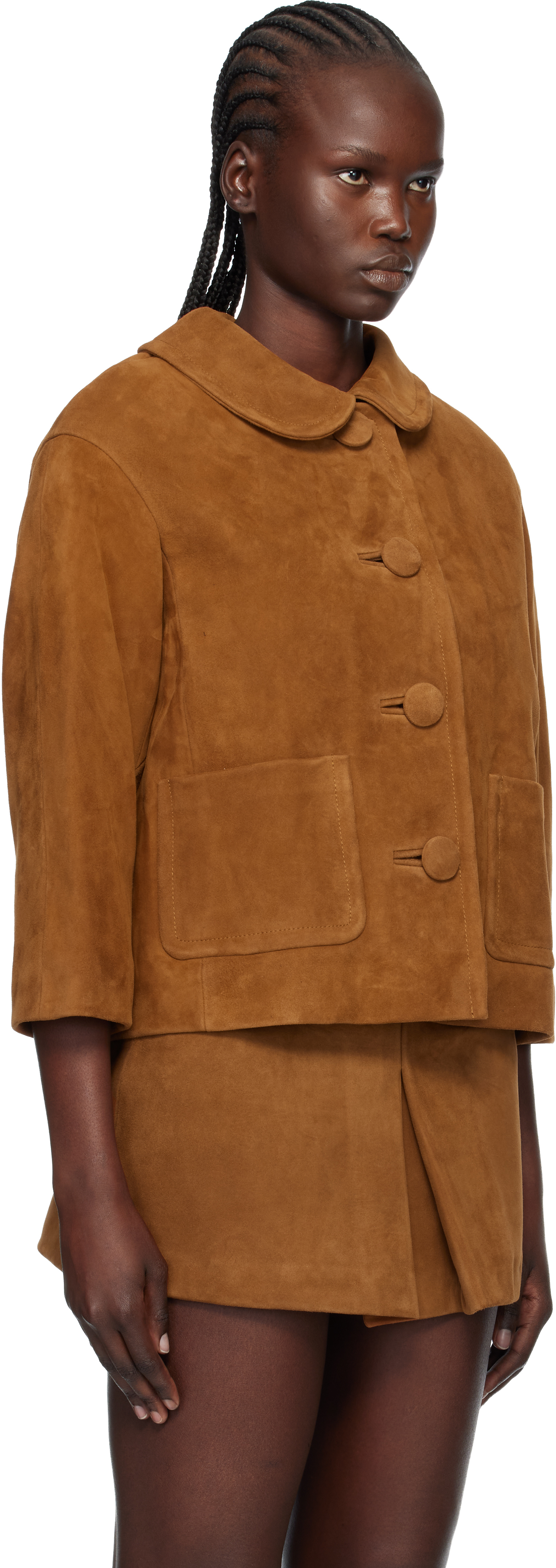 Marc Jacobs Tan Doll Suede Jacket In Brown